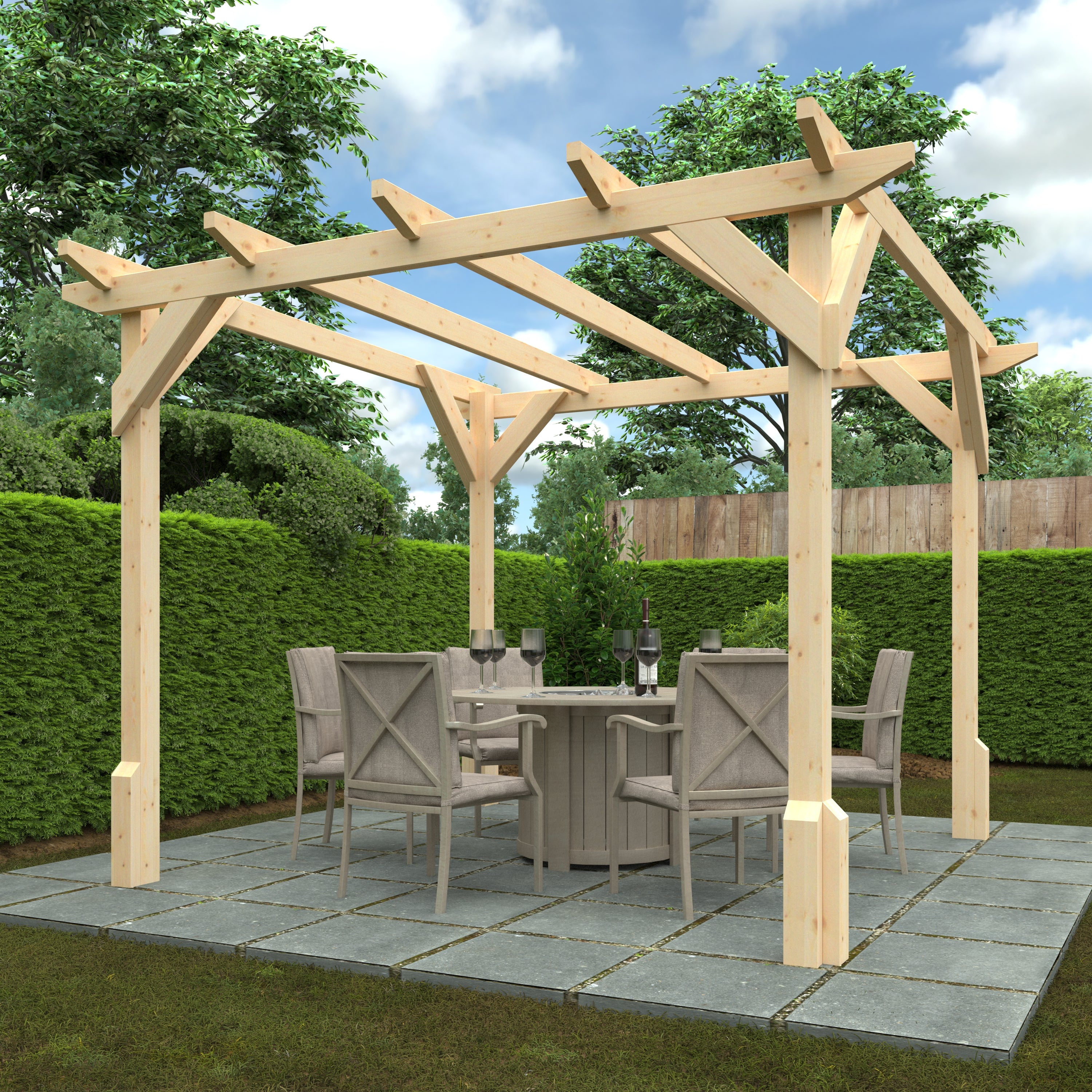 AEMYR Open Timber Pergola | 10 × 10 ft