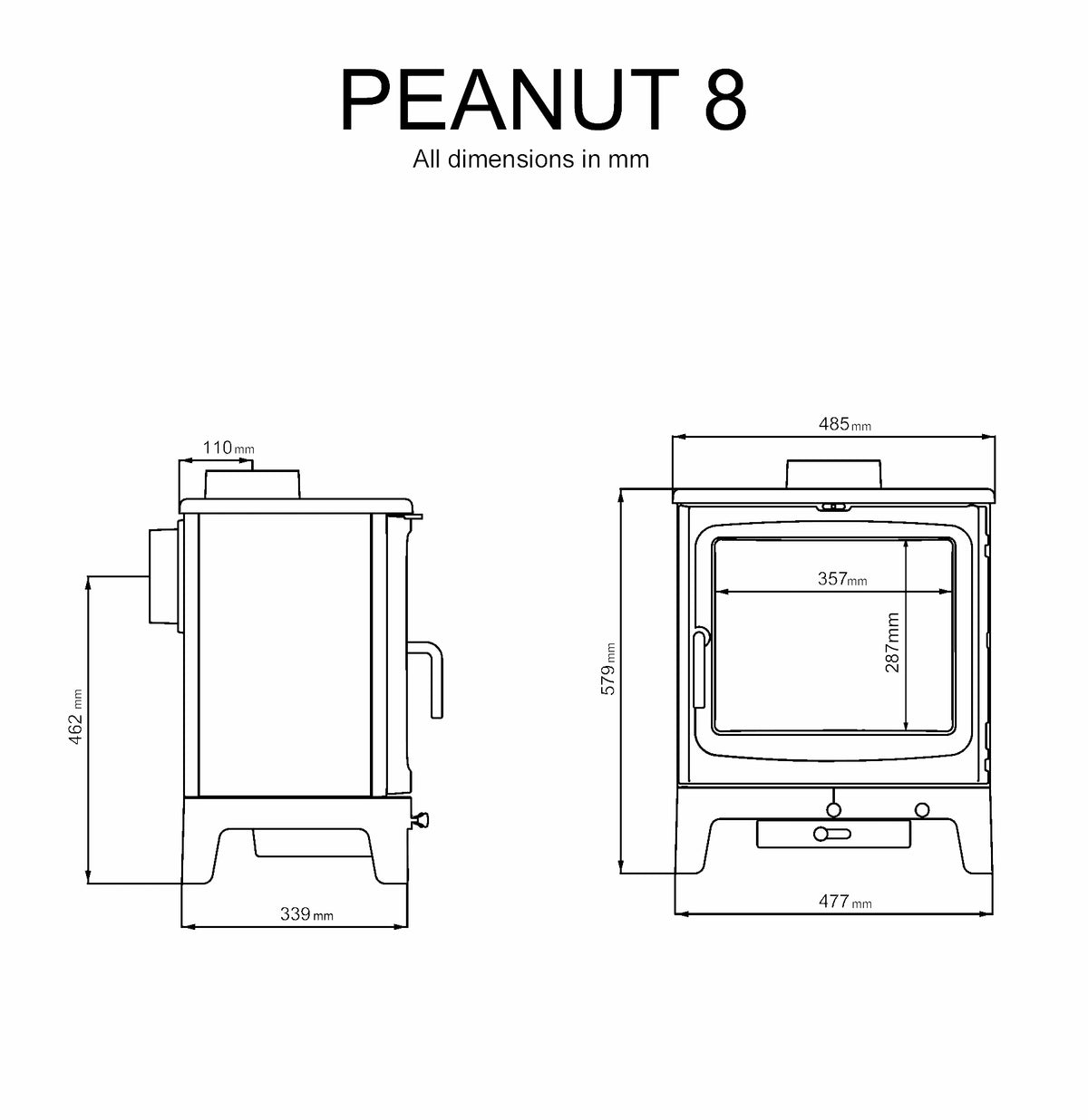 Saltfire Peanut 8 Stove in Metallic Black