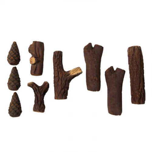 ScandiFlames Decorative Ceramic Logs – 9 Piece Set