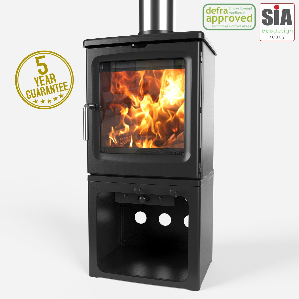 Saltfire Peanut 5 Tall Stove in Metallic Black