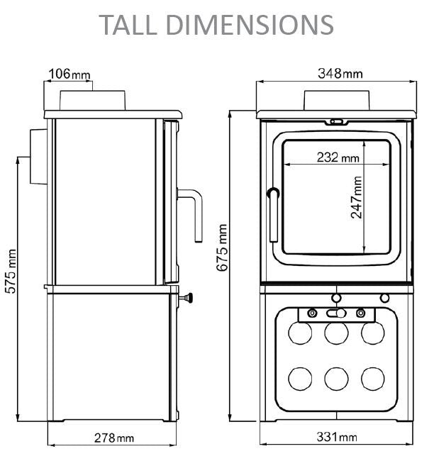 Saltfire Peanut 3 Tall Stove in Metallic Black