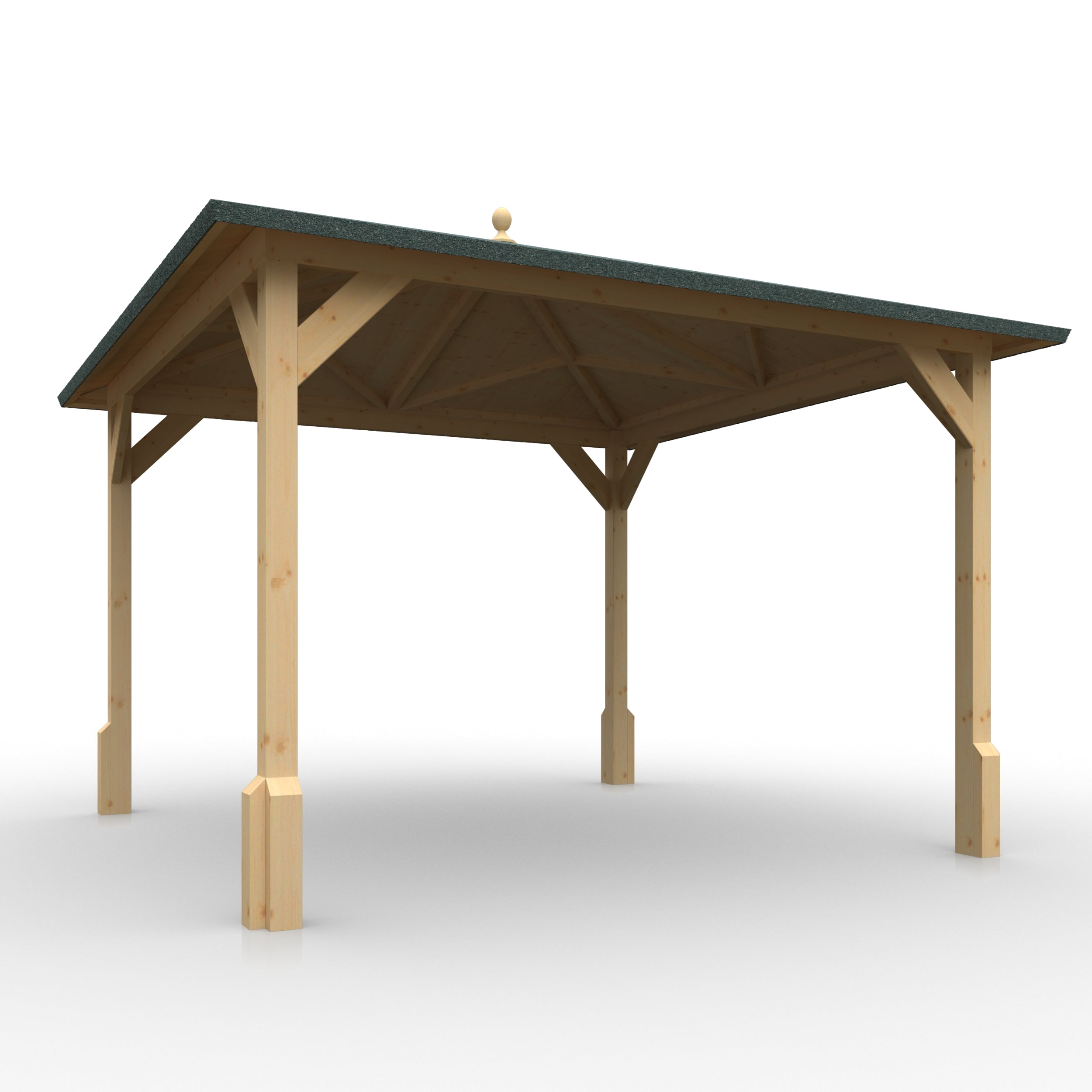 AEMYR 10 × 10 ft Roofed Timber Pergola