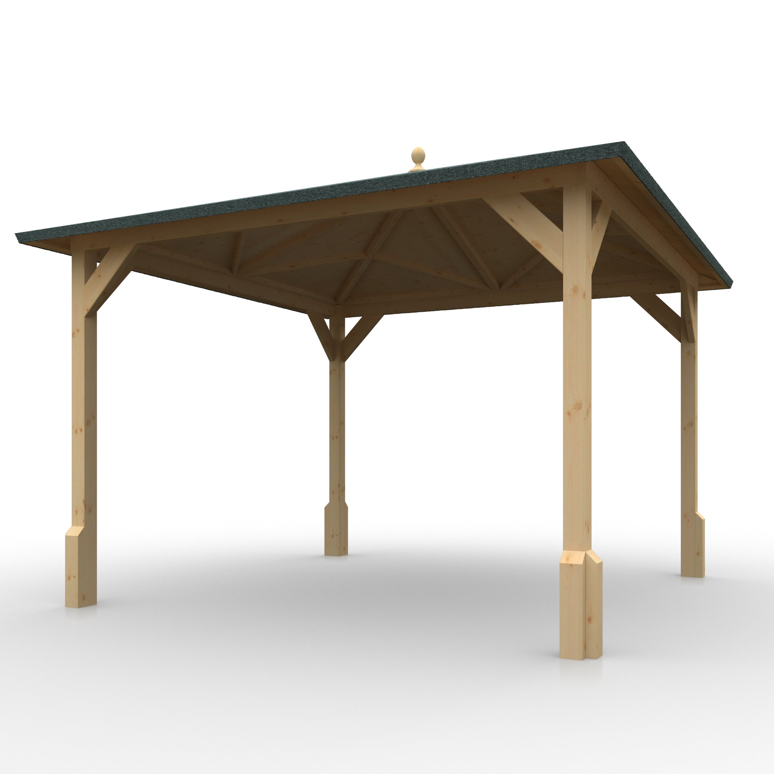 AEMYR 10 × 10 ft Roofed Timber Pergola