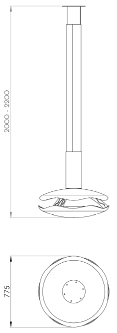 GlammFire Premium Perola Suspended Bioethanol Fireplace