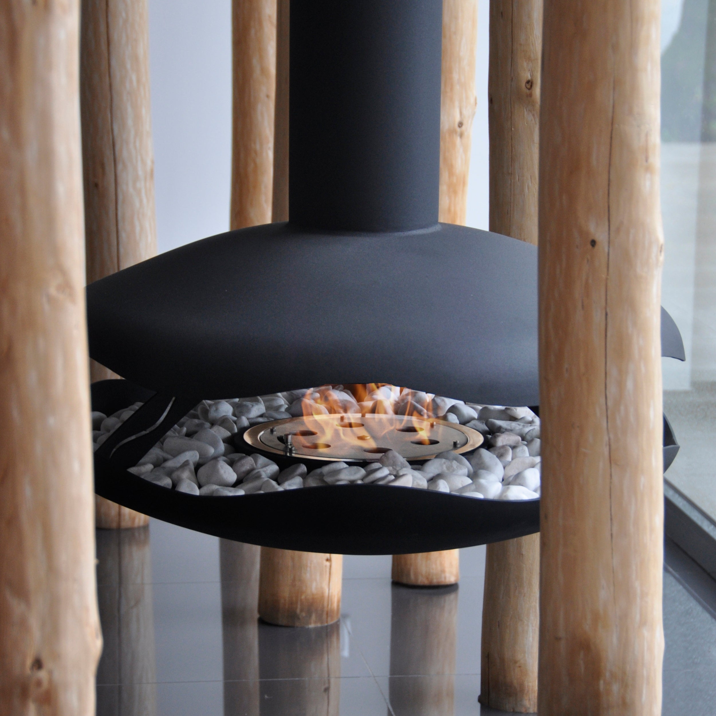 GlammFire Premium Perola Suspended Bioethanol Fireplace