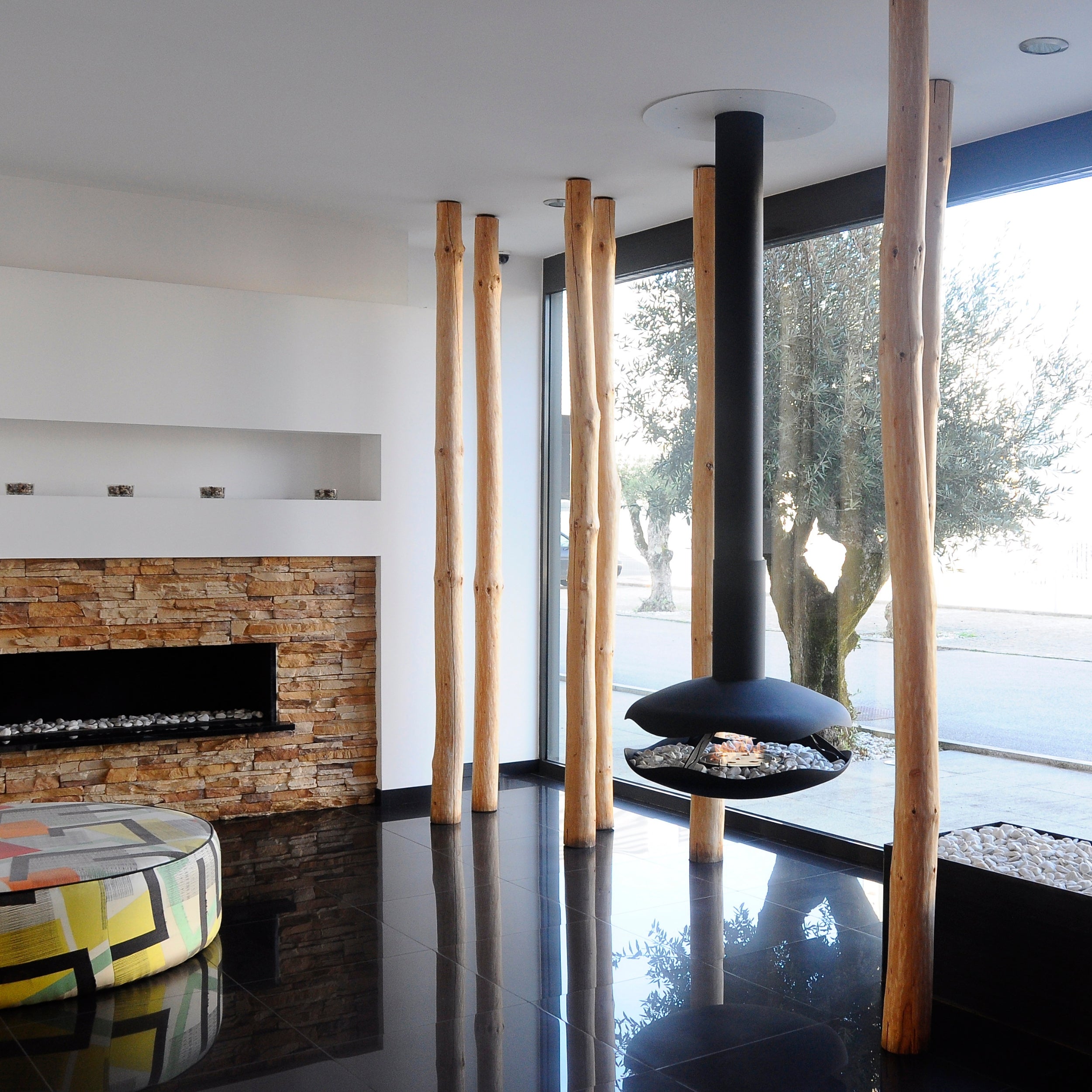 GlammFire Premium Perola Suspended Bioethanol Fireplace