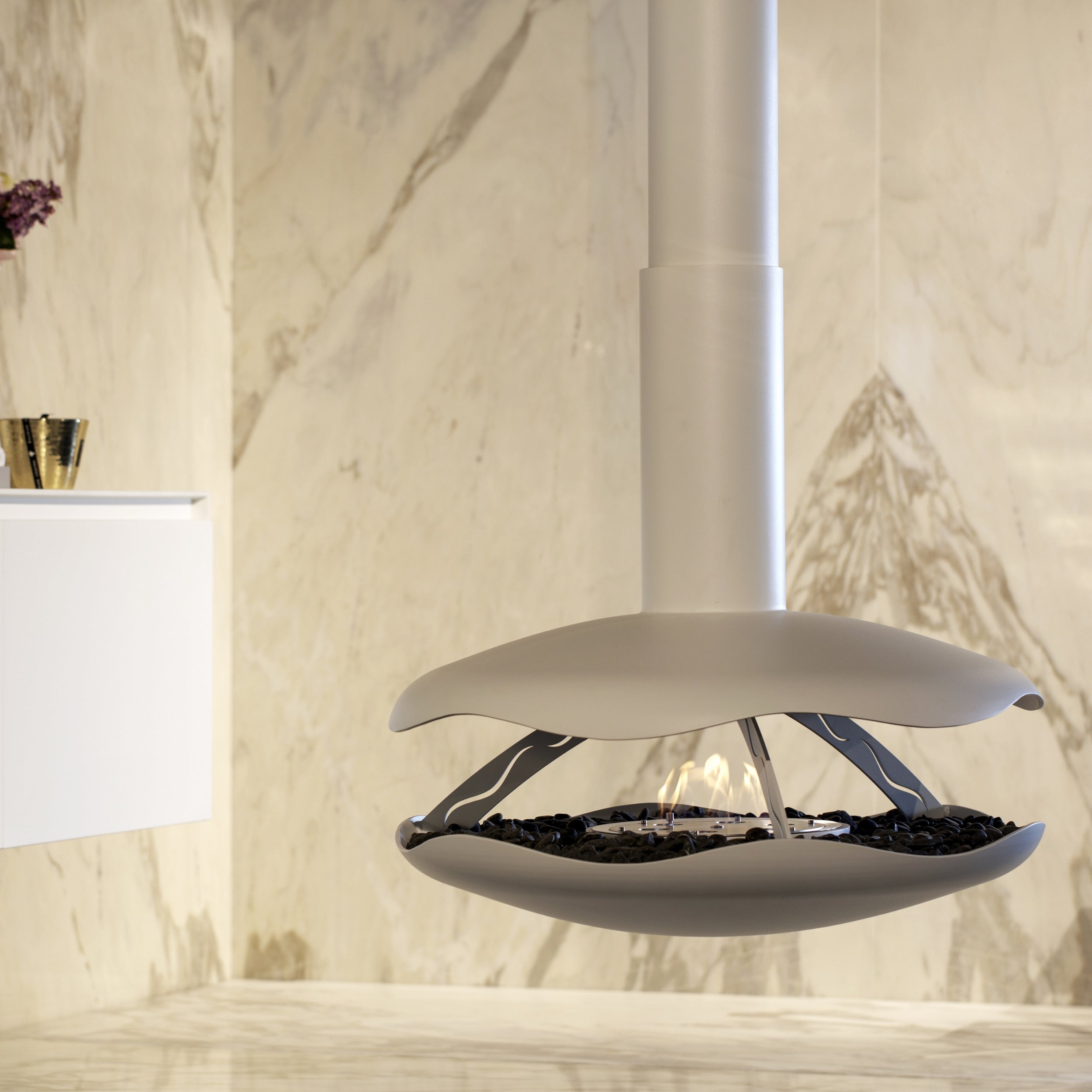 GlammFire Premium Perola Suspended Bioethanol Fireplace