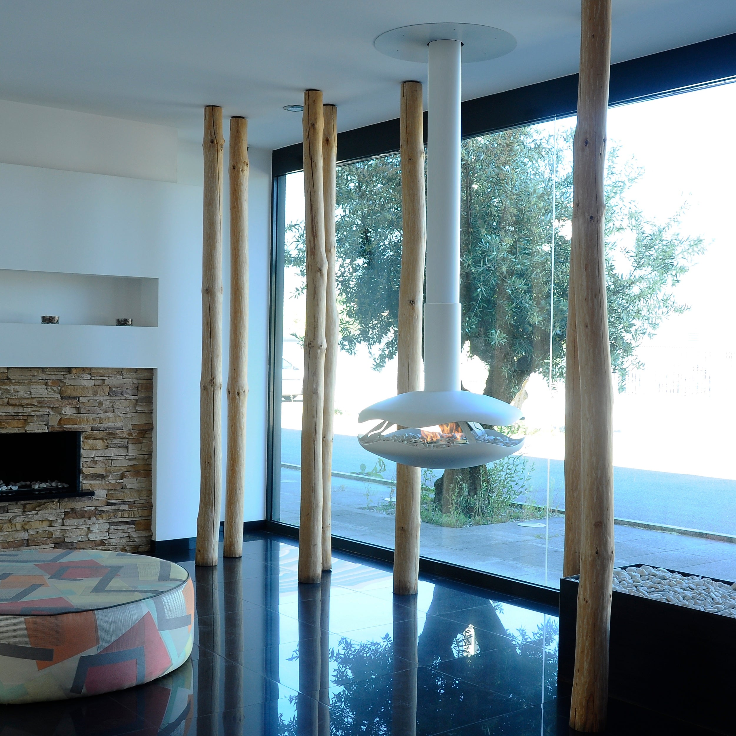 GlammFire Premium Perola Suspended Bioethanol Fireplace