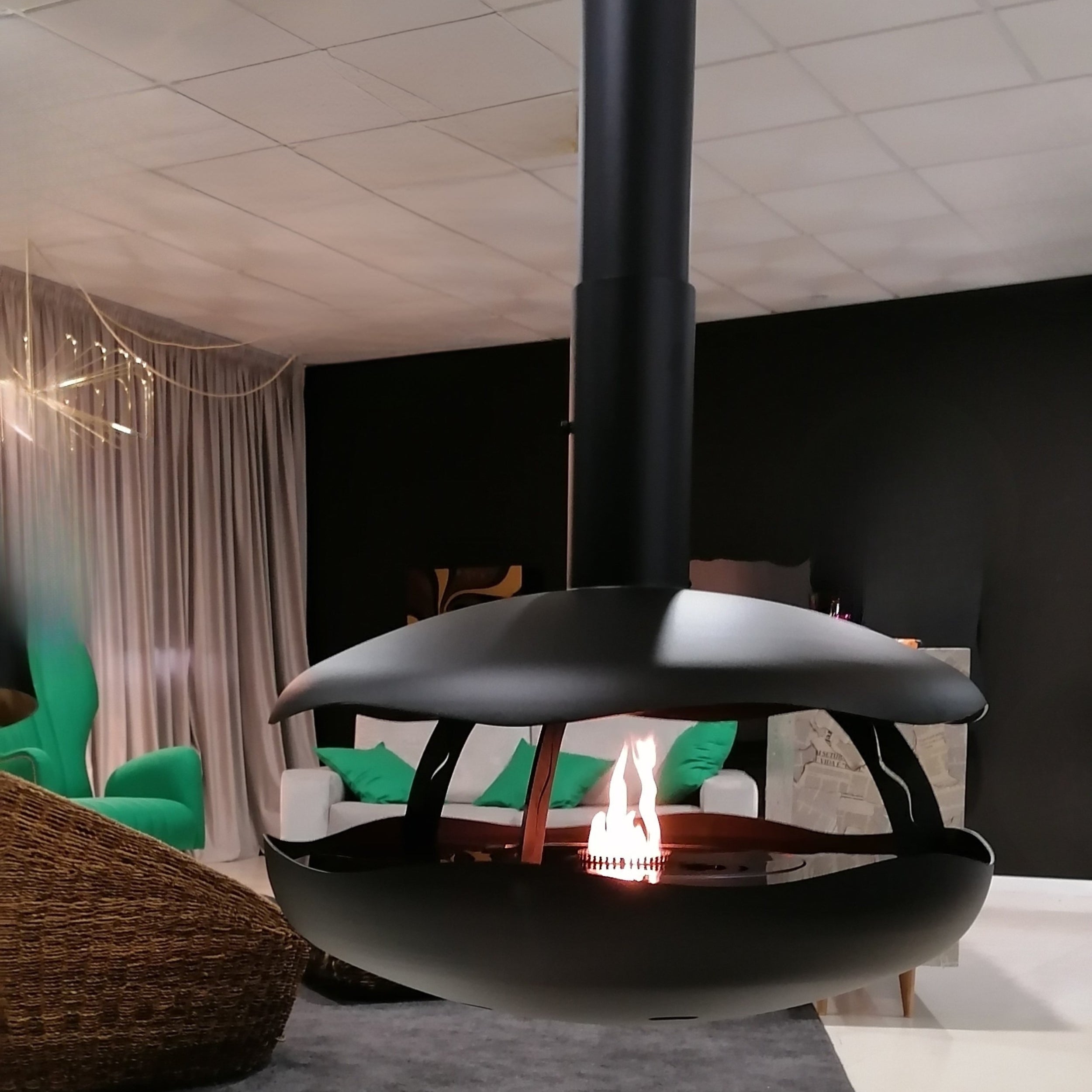GlammFire Perola Plus Suspended Automatic Bioethanol Fireplace