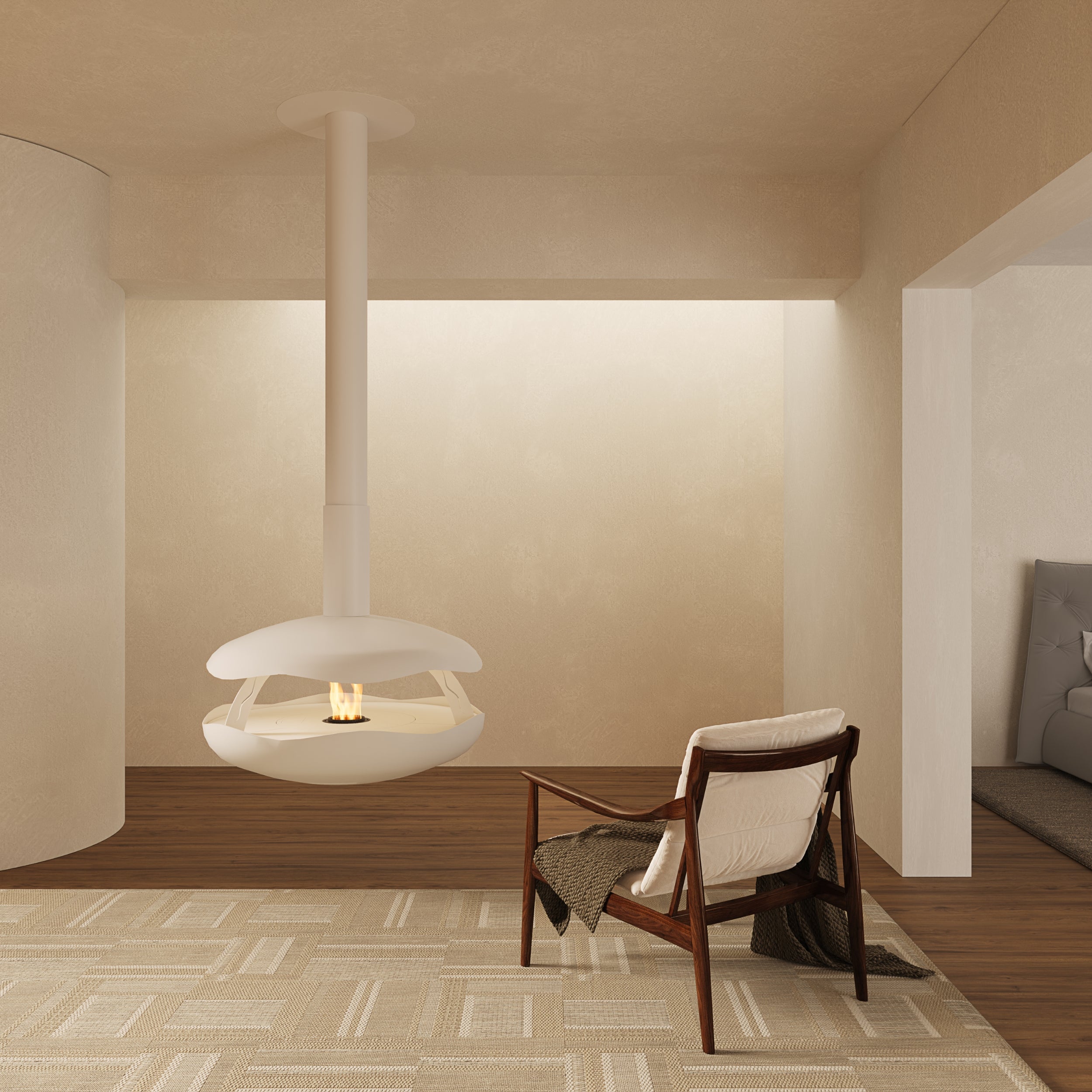 GlammFire Perola Plus Suspended Automatic Bioethanol Fireplace