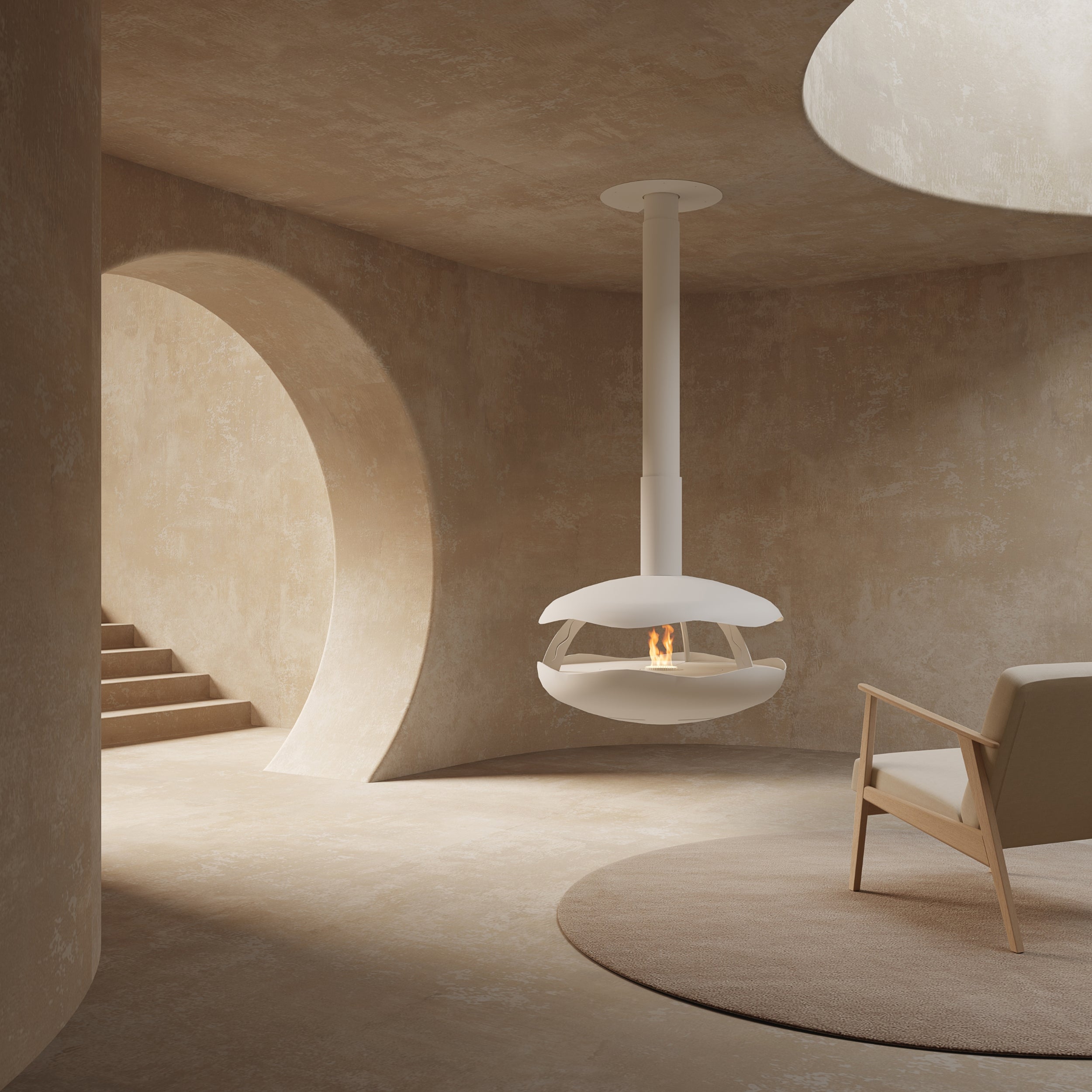 GlammFire Perola Plus Suspended Automatic Bioethanol Fireplace