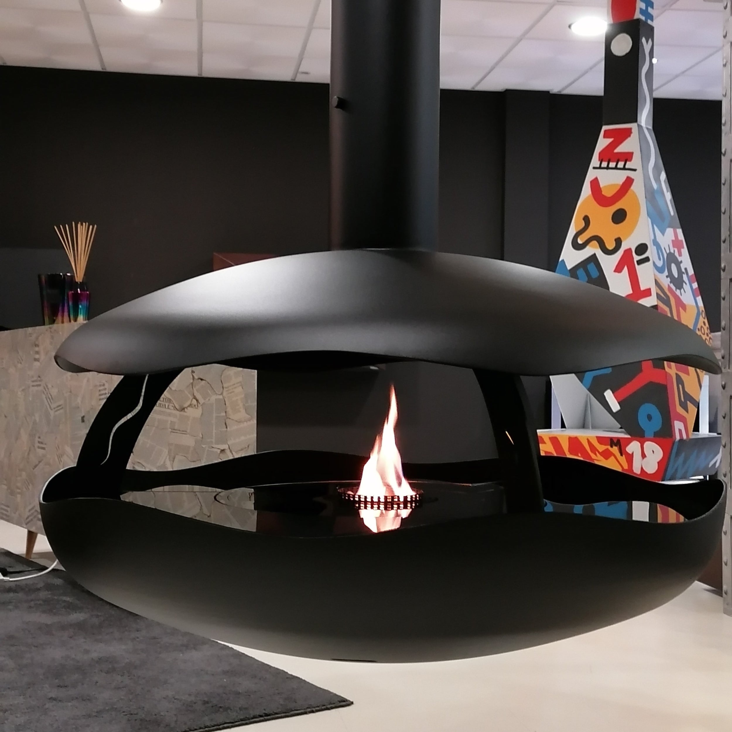 GlammFire Perola Plus Suspended Automatic Bioethanol Fireplace