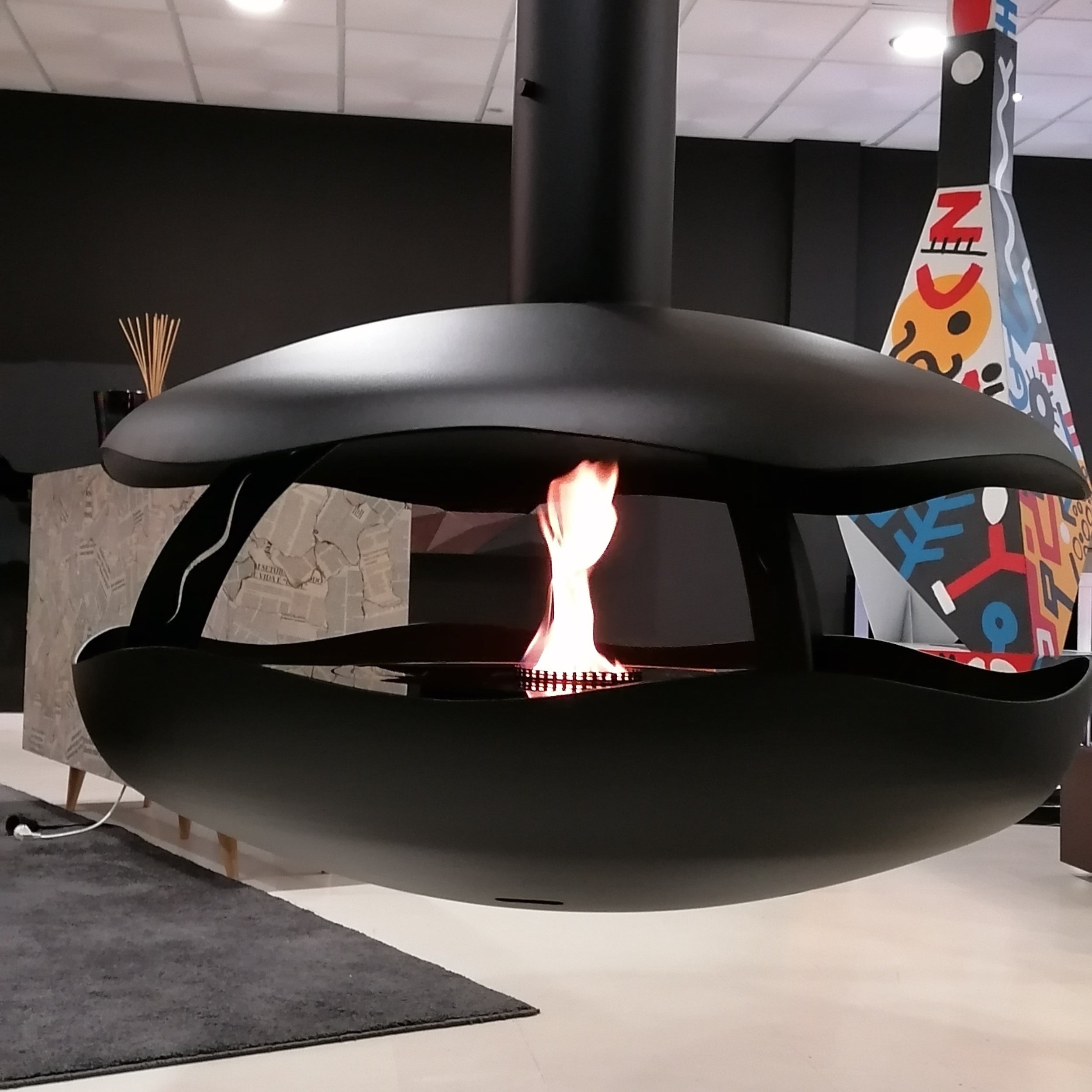 GlammFire Perola Plus Suspended Automatic Bioethanol Fireplace