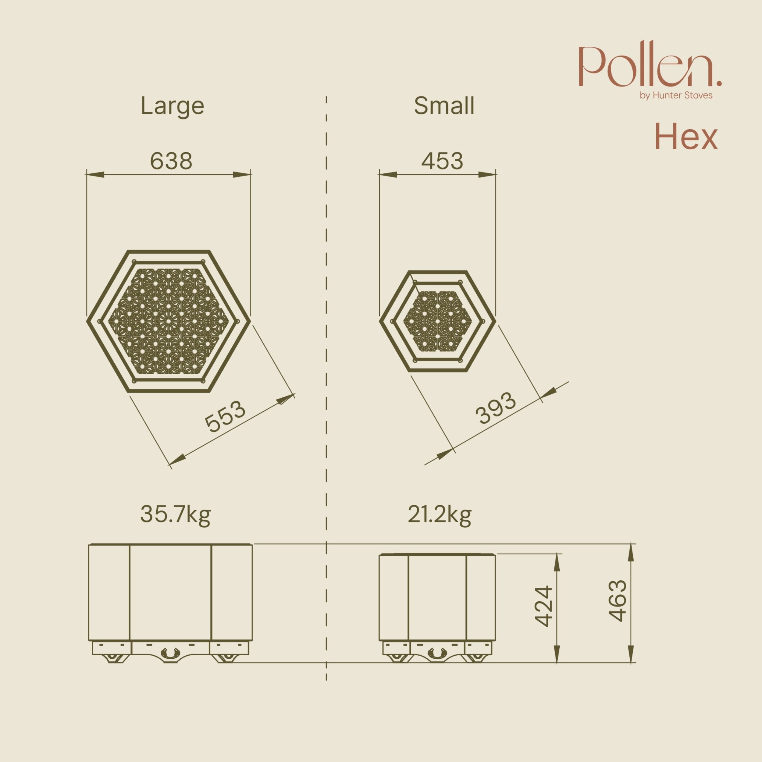 Pollen Hex Smokeless Fire Pit Table – Wood-Burning