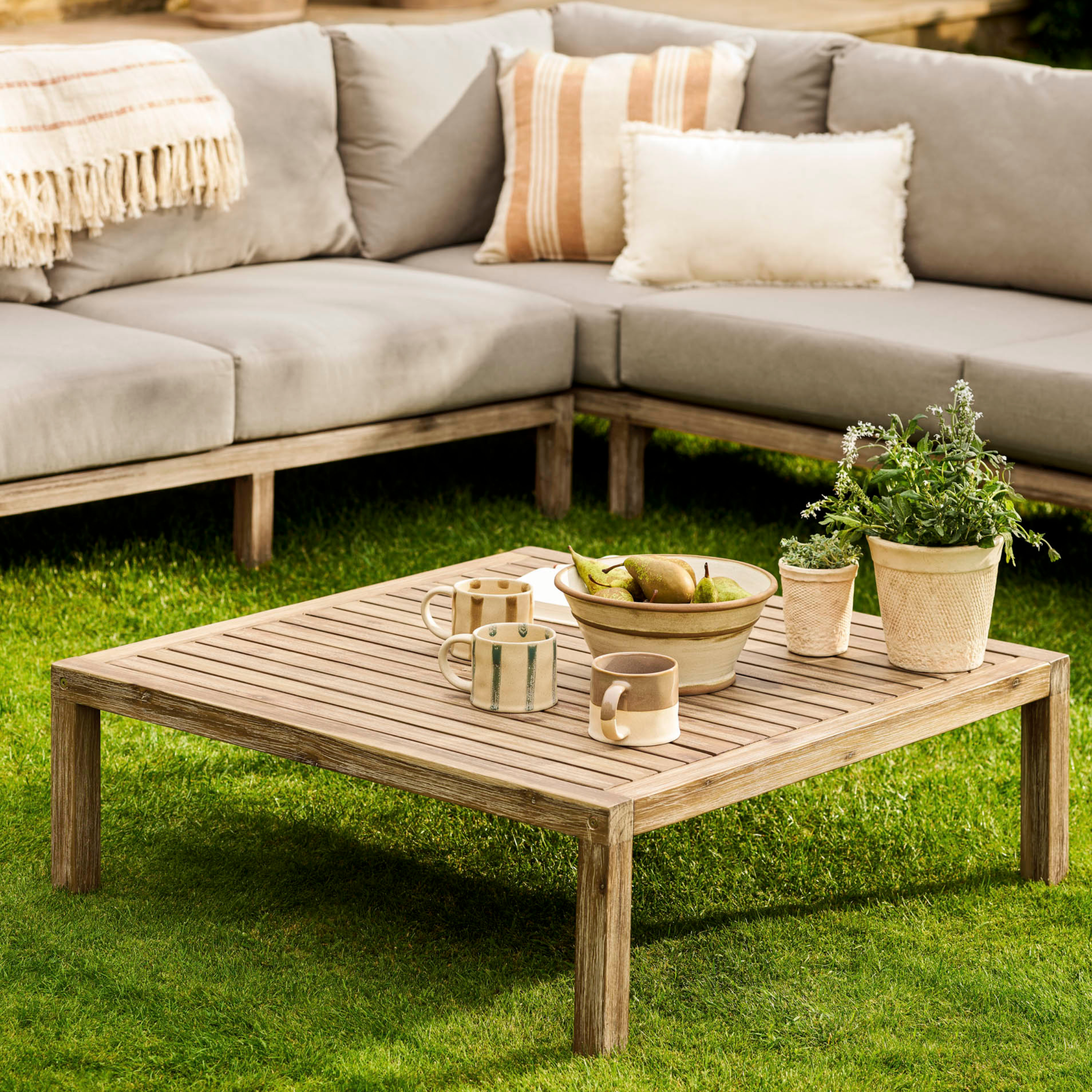 Porthallow Corner Sofa Set – Acacia Wood