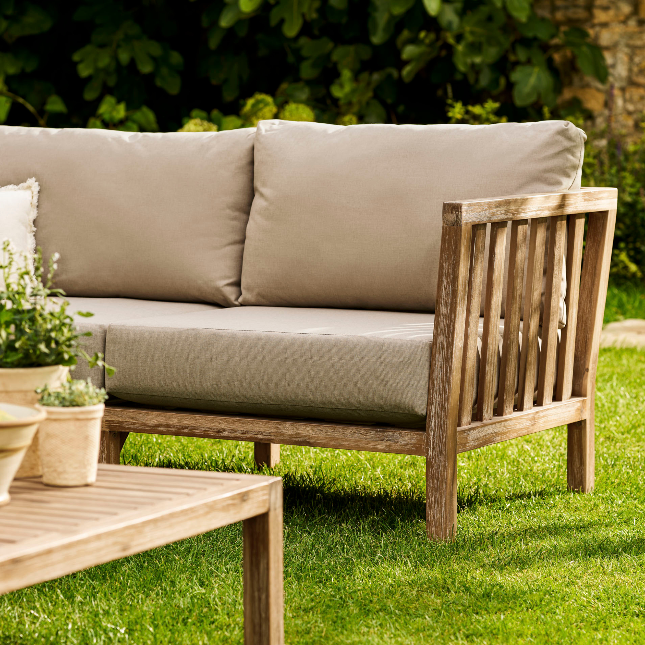 Porthallow Corner Sofa Set – Acacia Wood