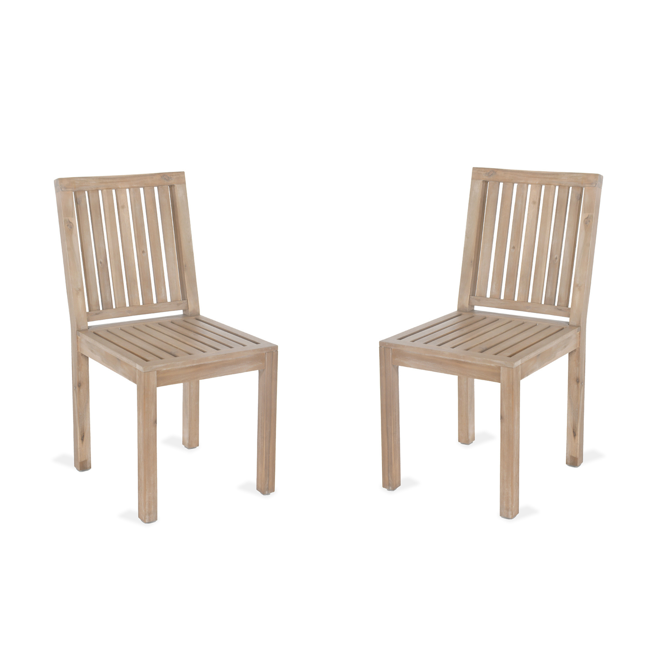 Porthallow Dining Chairs – Natural Acacia Wood, Set of 2