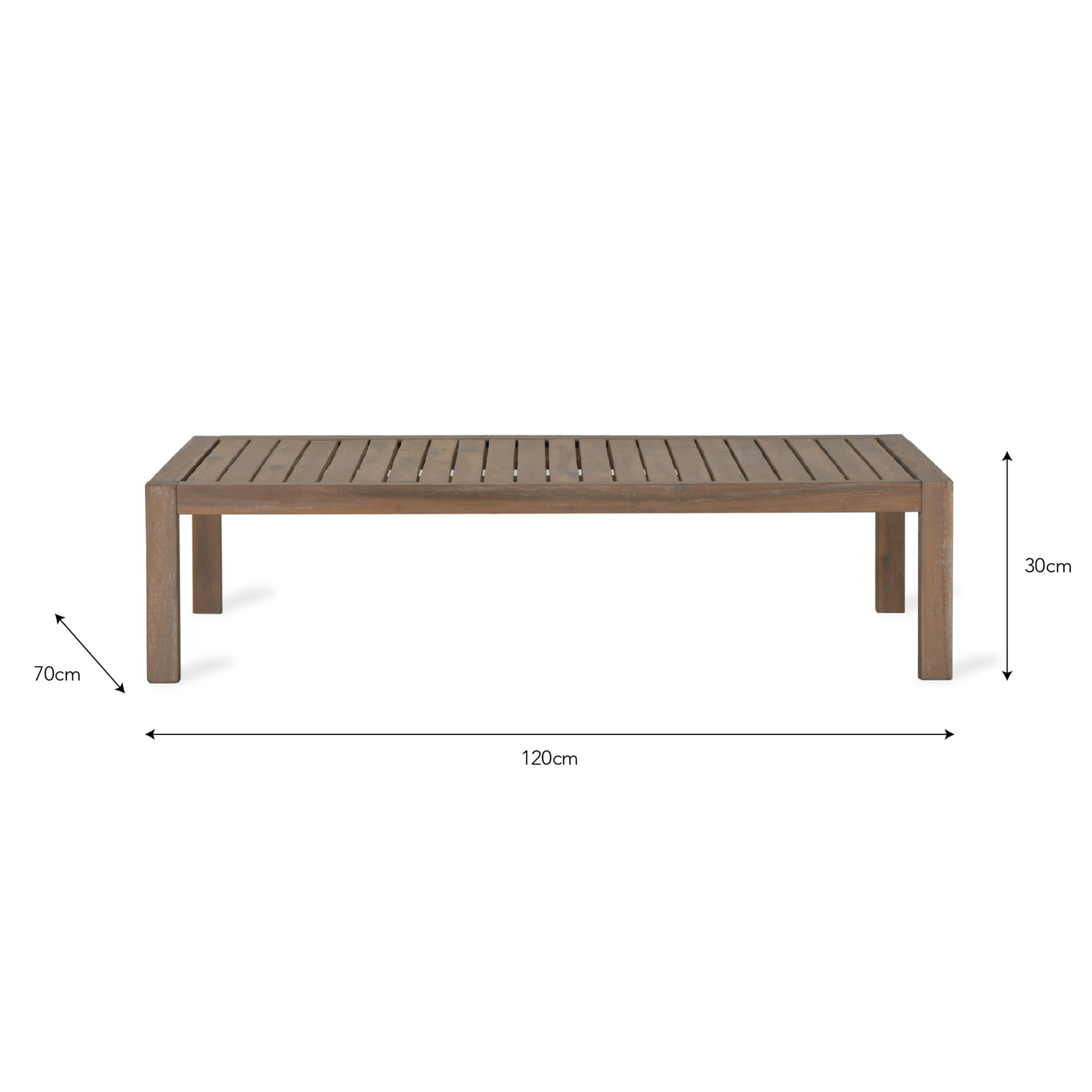 Porthallow Rectangular Coffee Table – Natural Acacia Wood