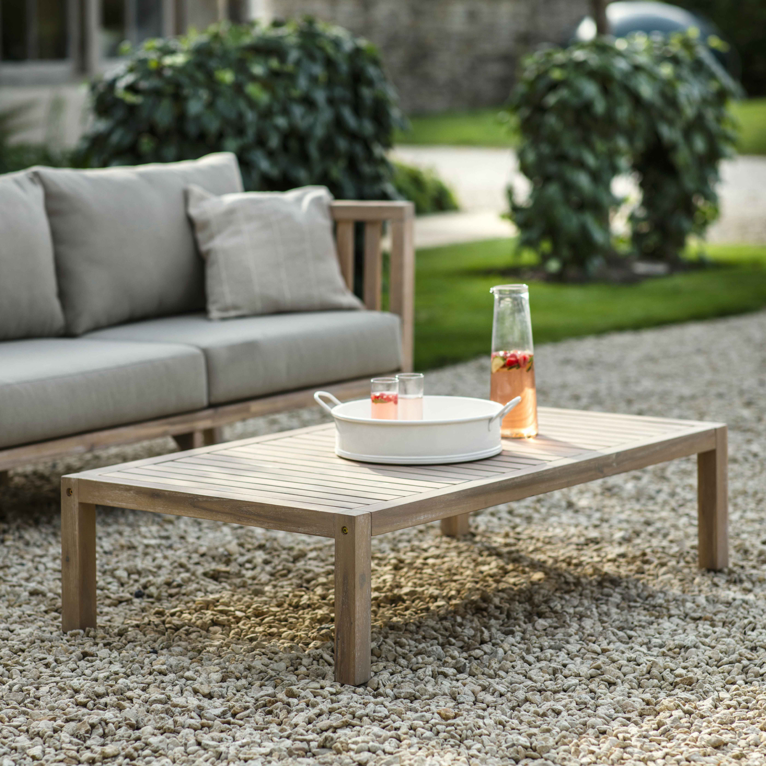 Porthallow Rectangular Coffee Table – Natural Acacia Wood