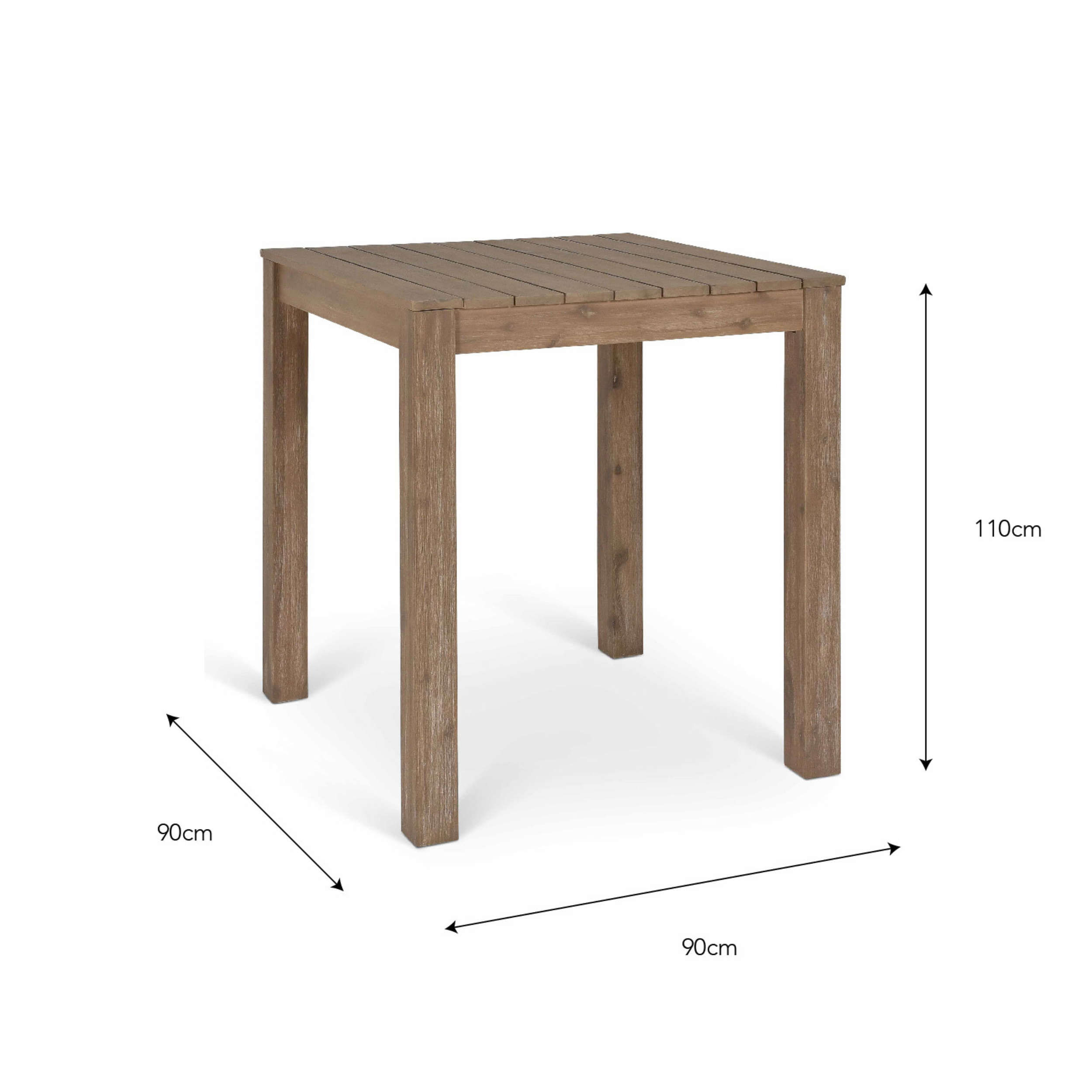Porthallow Square Bar Table – Natural Acacia Wood