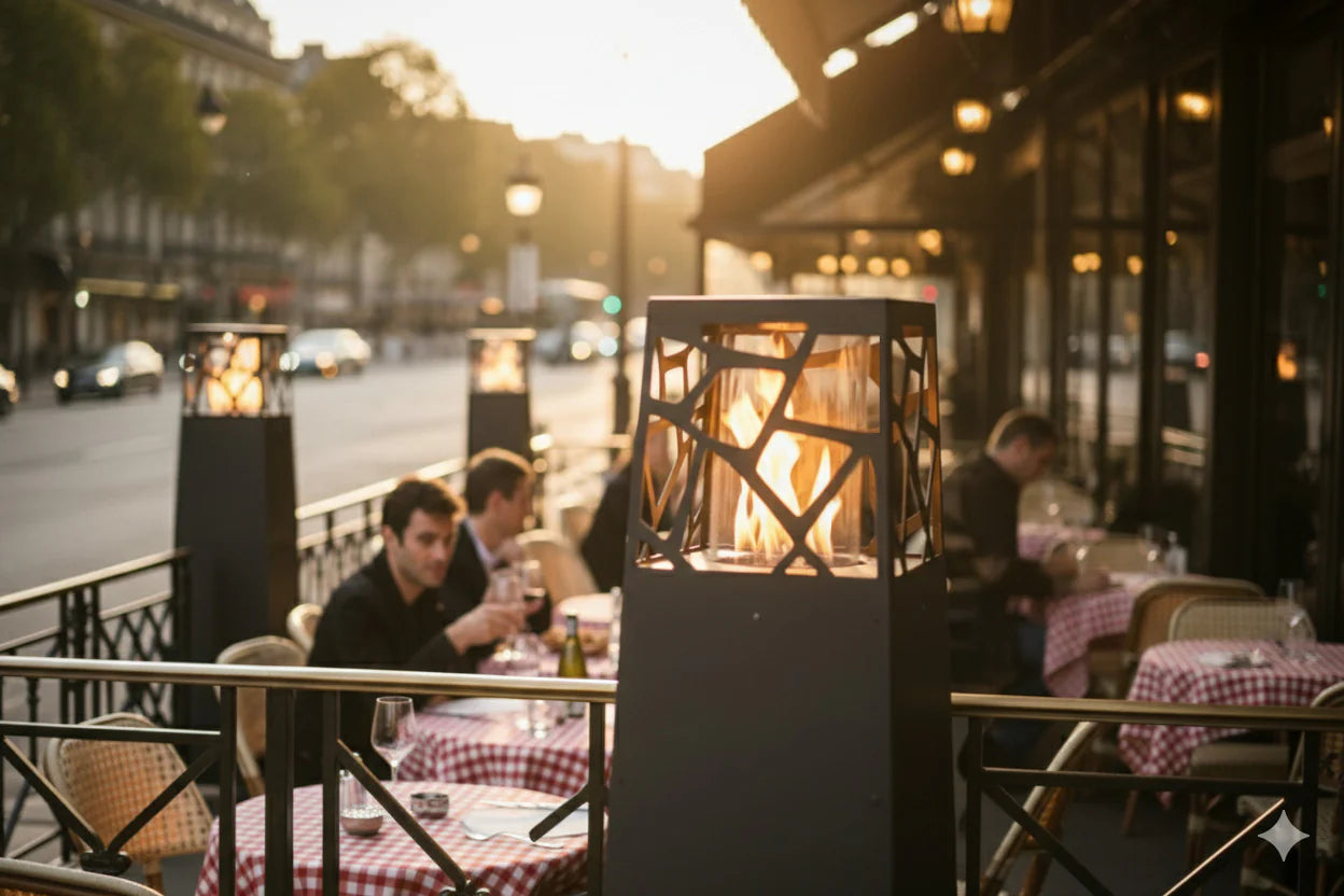 Planika Pyramid Silk Grey Gas Patio Heater + Protective Cover