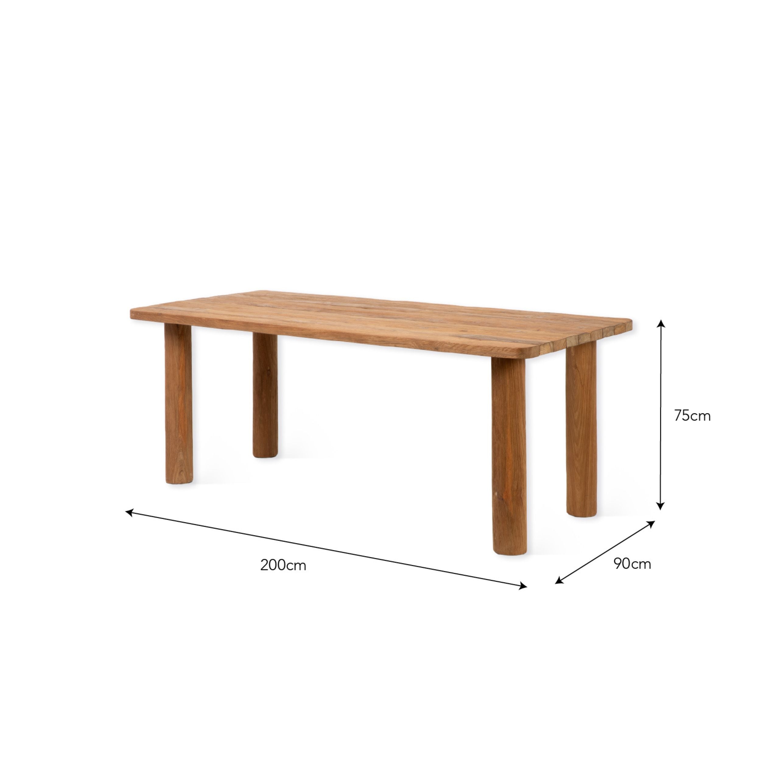 Radcot Rectangular Outdoor Dining Table – Reclaimed Teak