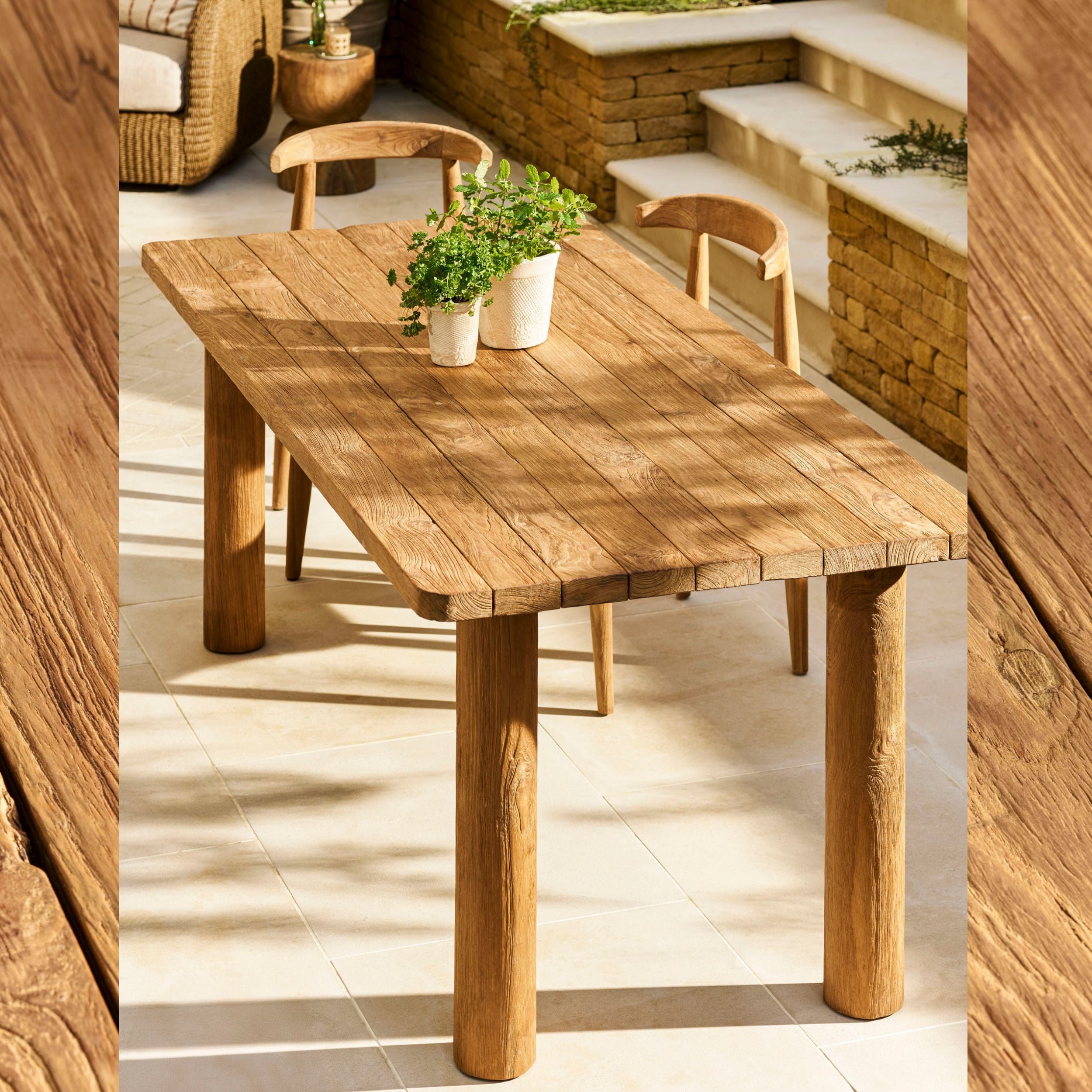 Radcot Rectangular Outdoor Dining Table – Reclaimed Teak