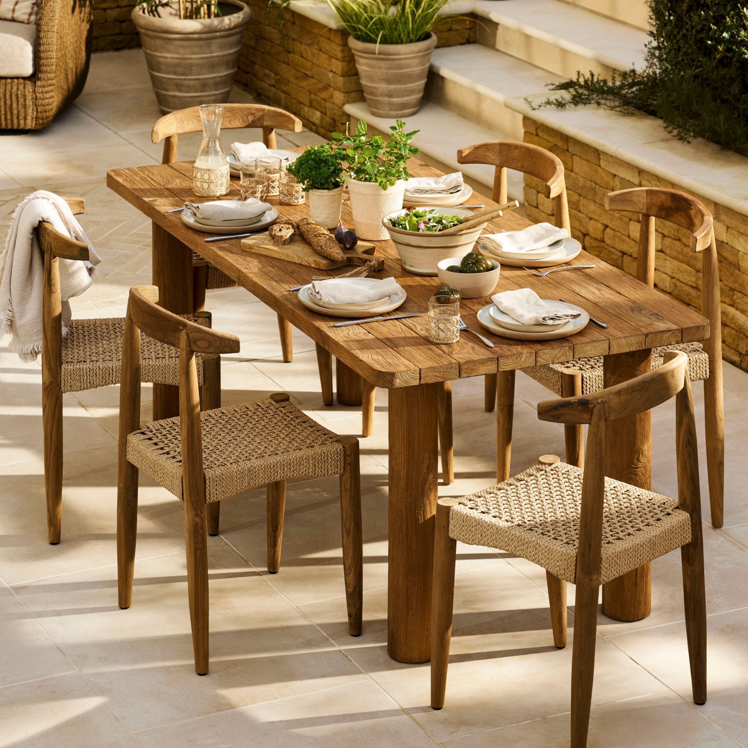 Radcot Rectangular Outdoor Dining Table – Reclaimed Teak