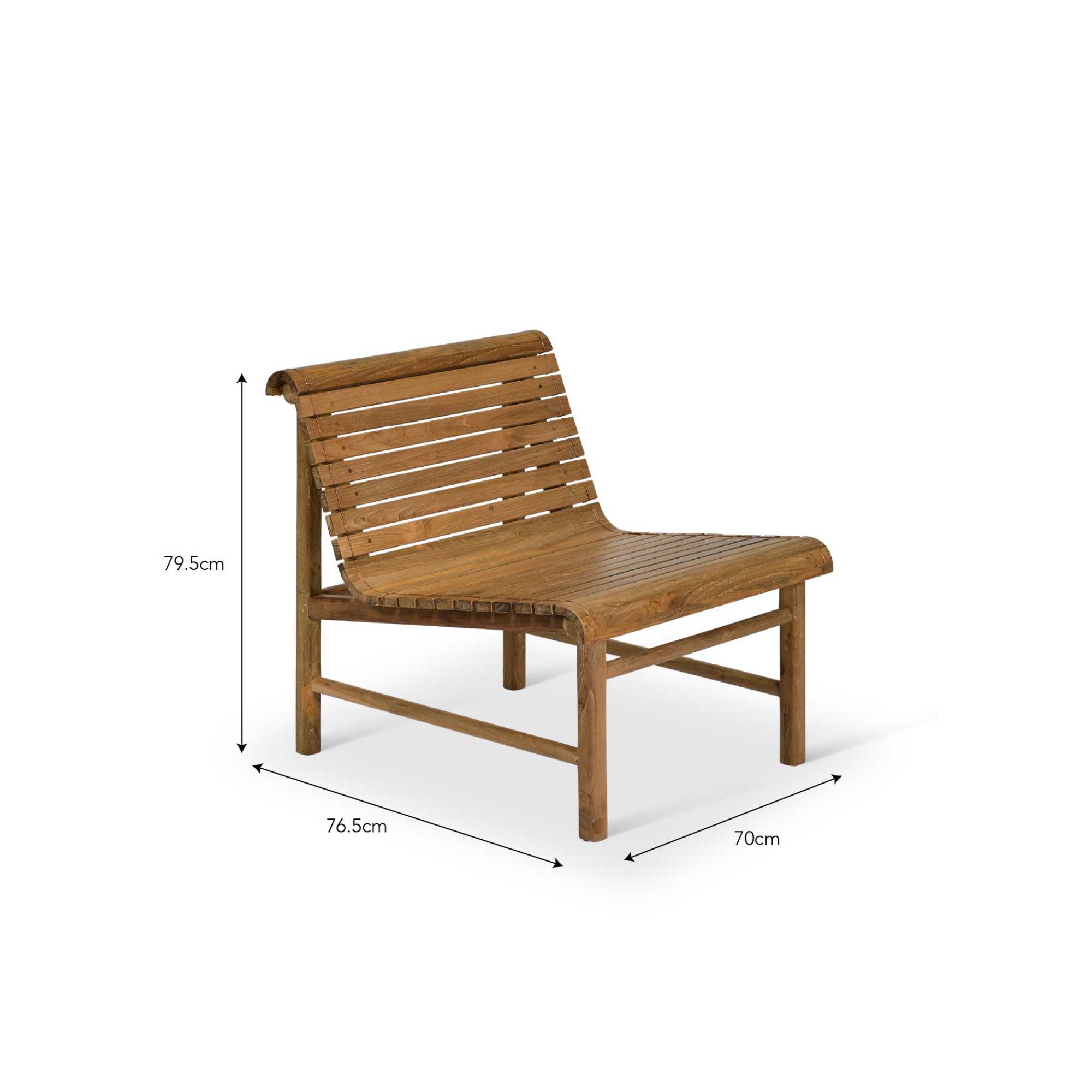 Station Bench Single – Natural Reclaimed Teak