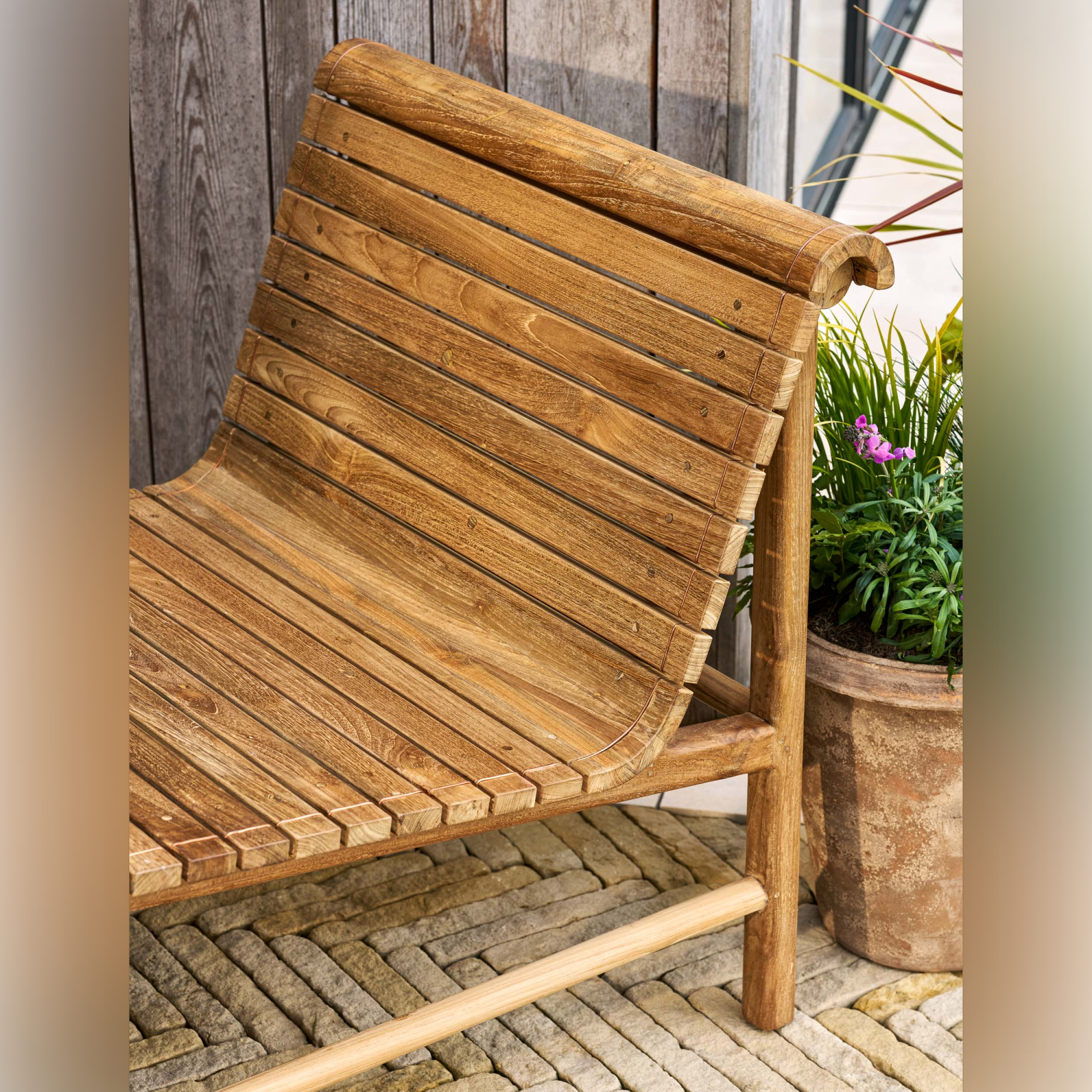 Station Bench Single – Natural Reclaimed Teak