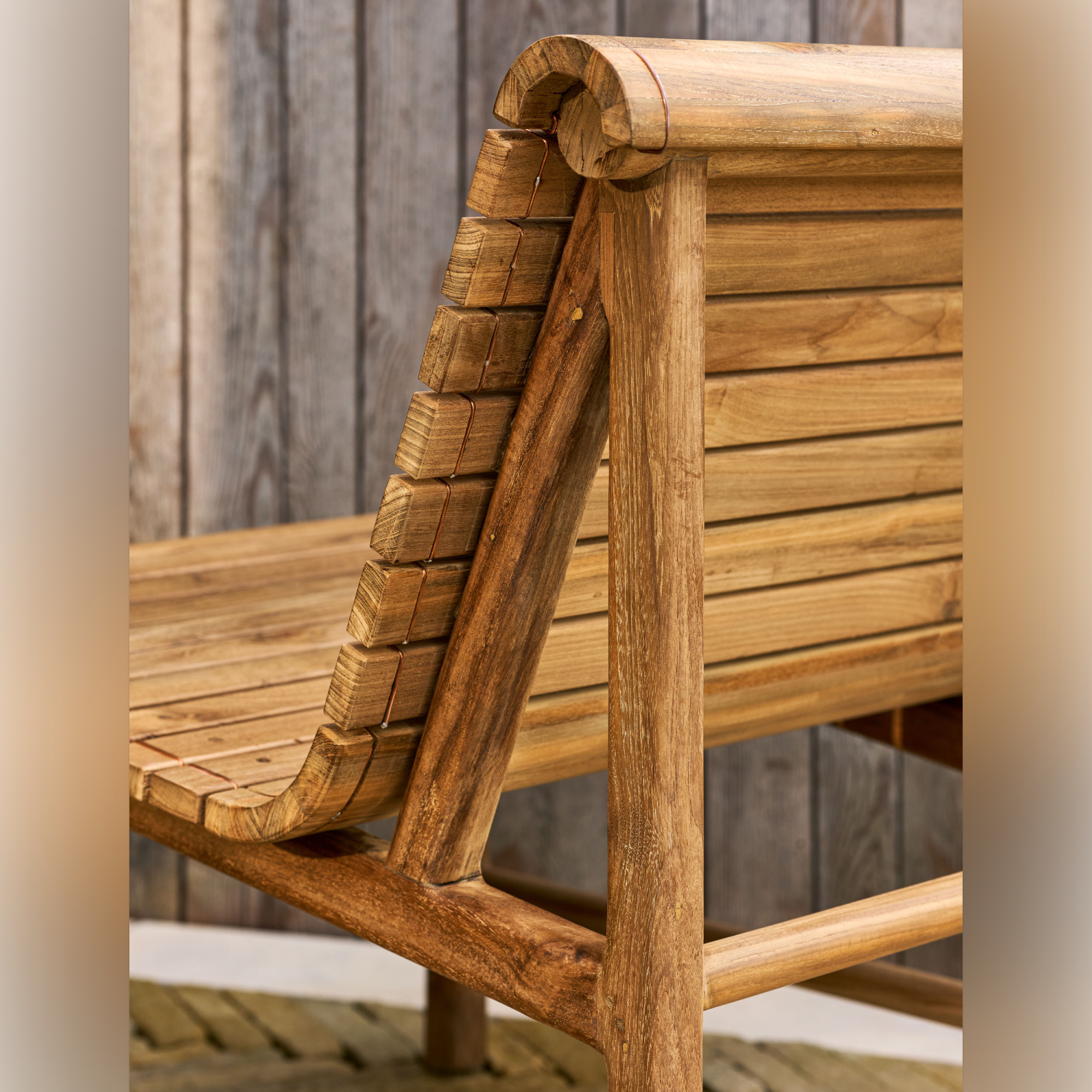 Station Bench Single – Natural Reclaimed Teak