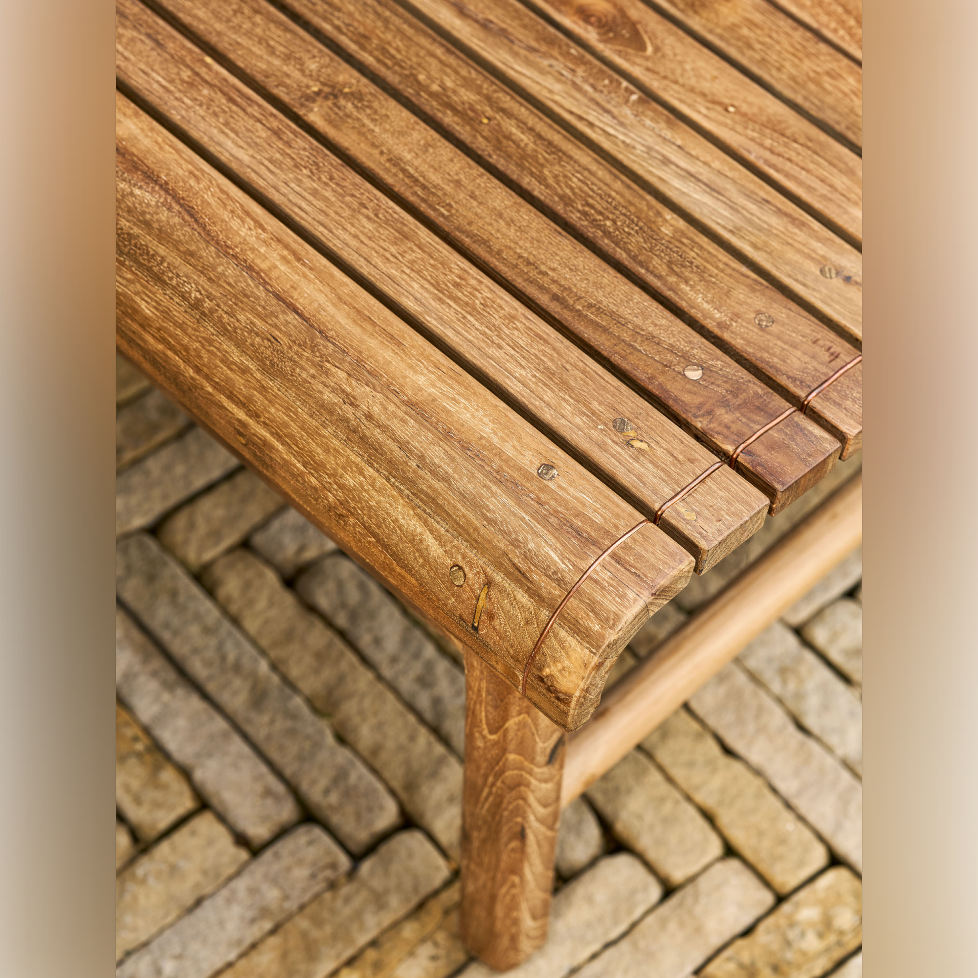 Station Bench Single – Natural Reclaimed Teak