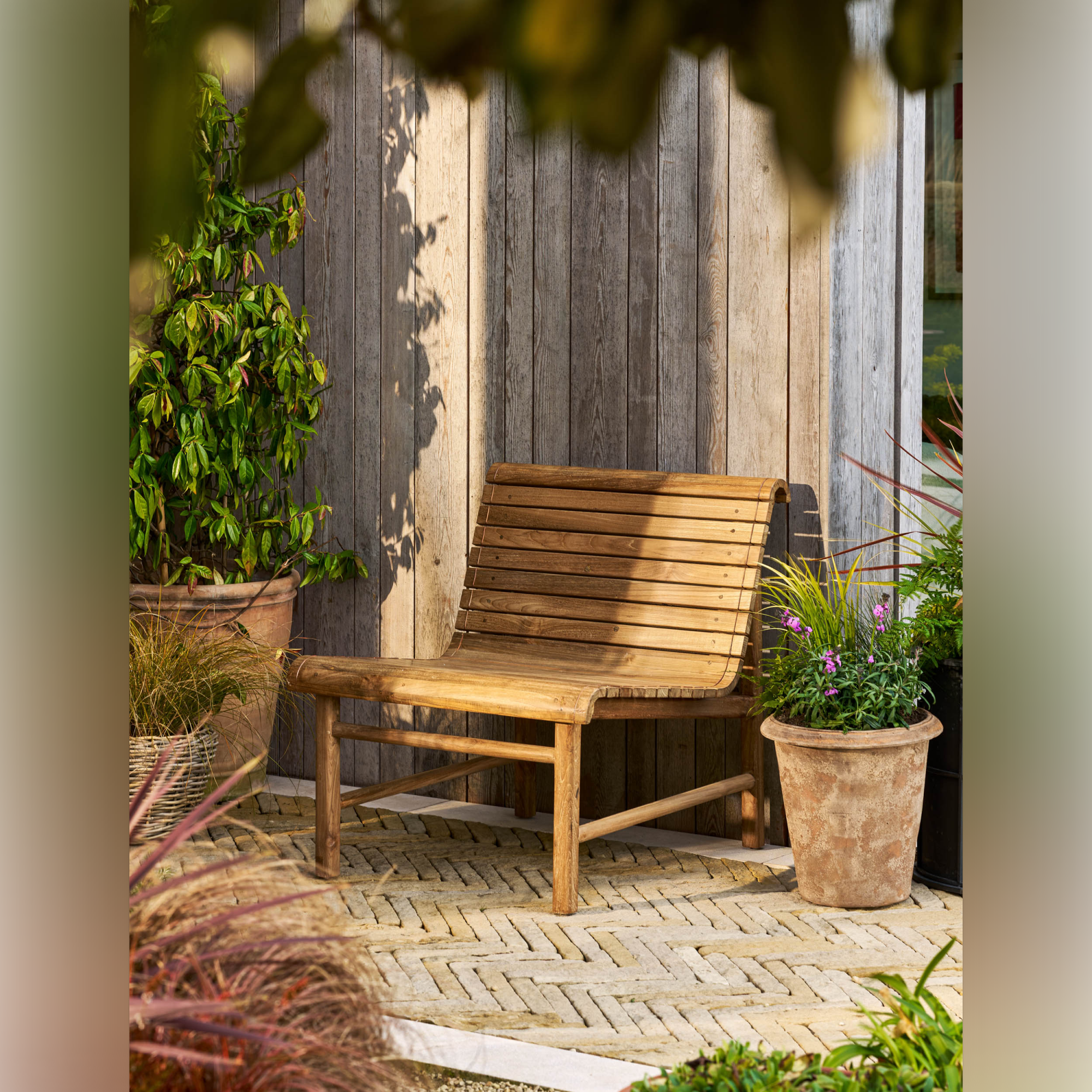 Station Bench Single – Natural Reclaimed Teak