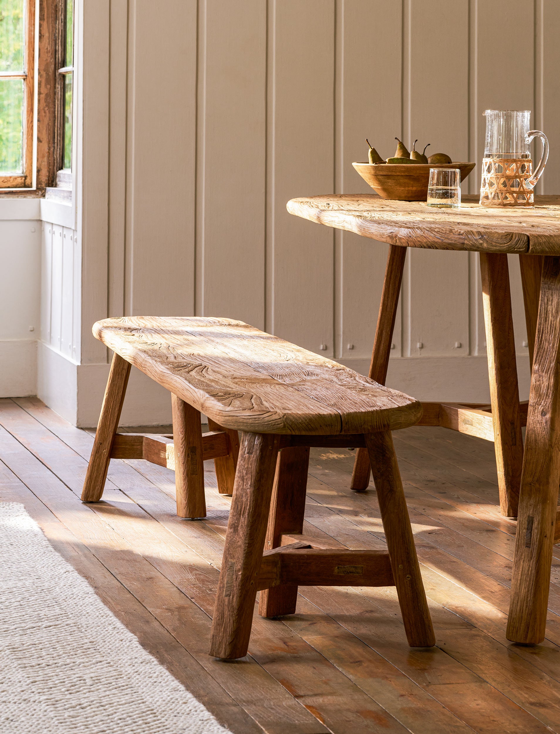 Hawthorne Oval Teak Dining Bench – Indoor/Outdoor