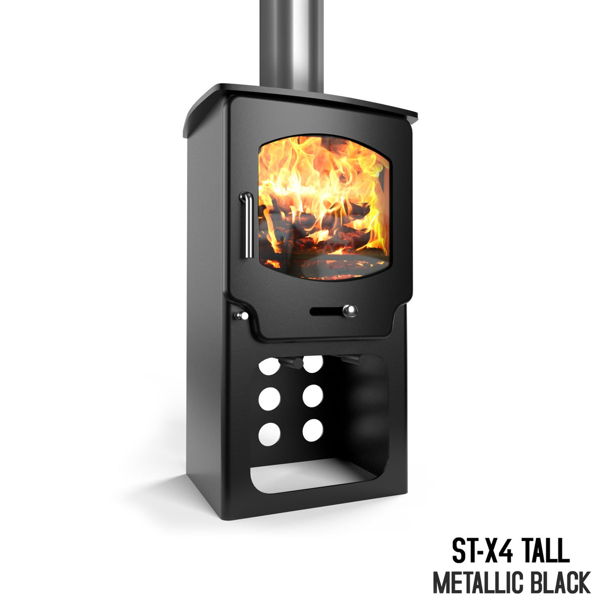 Saltfire ST-X4 Tall Stove in Metallic Black
