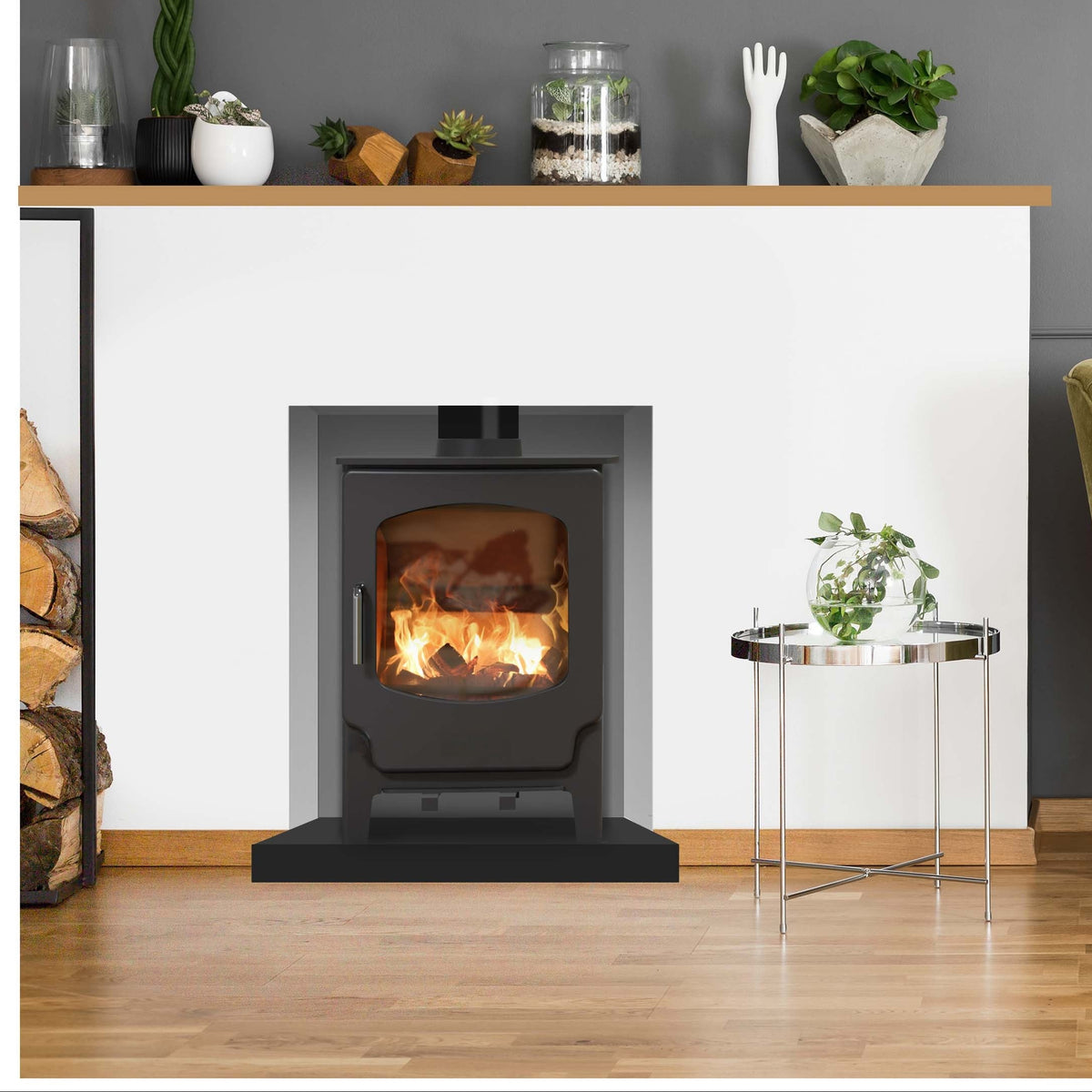 Saltfire ST-X5 Wood-Burning Stove in Metallic Black