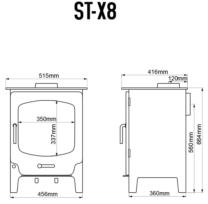 Saltfire ST-X8 Stove in Metallic Black