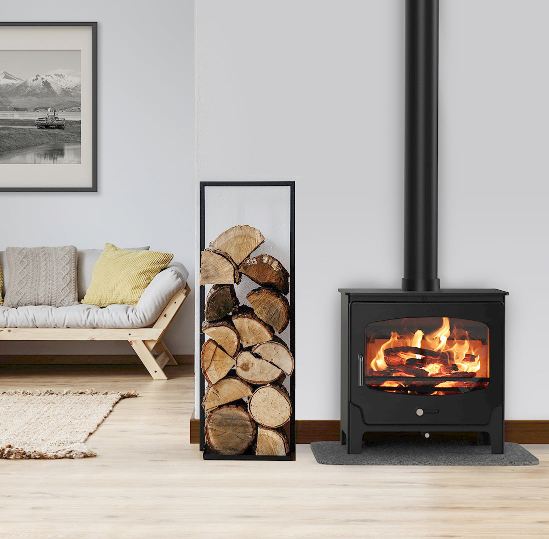 Saltfire ST-X Wide Multi-Fuel Stove in Metallic Black