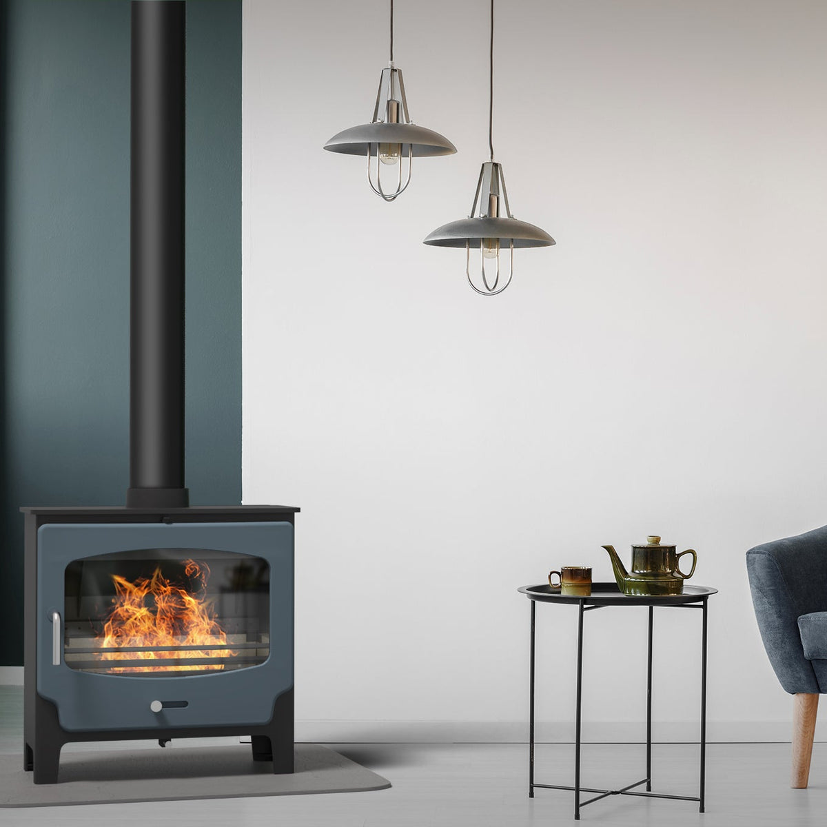 Saltfire ST-X Wide Bioethanol Stove in Metallic Black