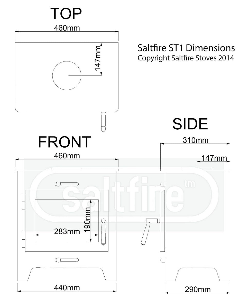 Saltfire ST1 Stove in Metallic Black