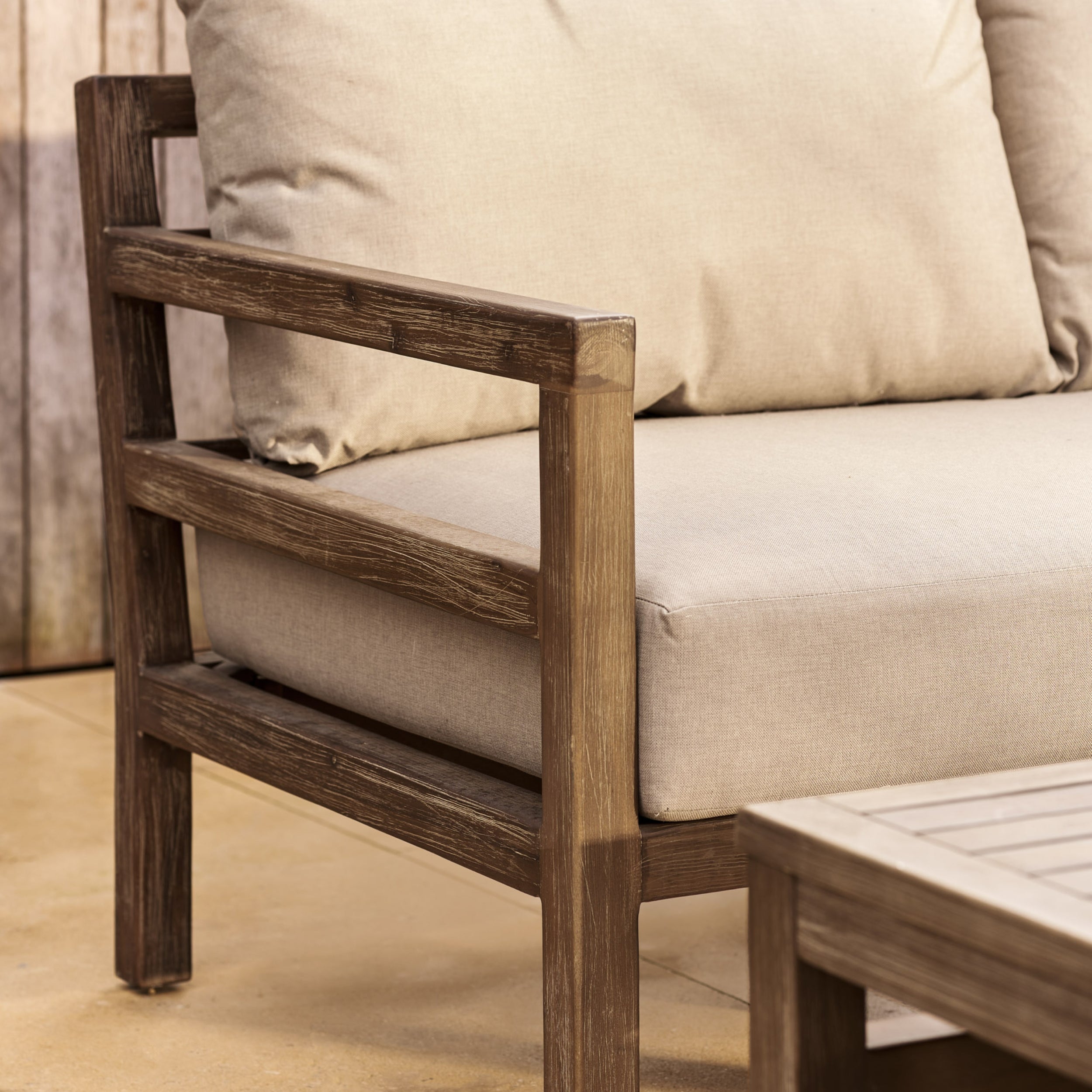 Sandridge Corner Sofa Set – Dark Natural Acacia Wood