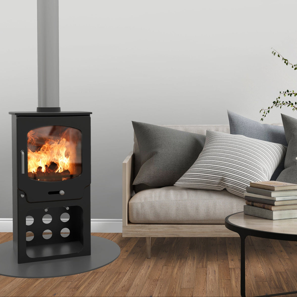 Saltfire ST-X5 Tall Bioethanol Stove in Metallic Black