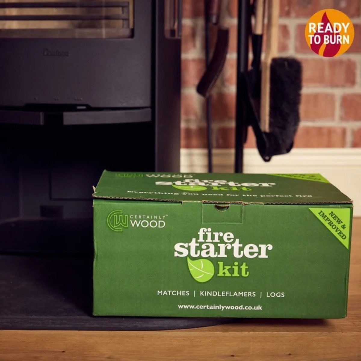 Kiln Dried Hardwood Starter Kit – Logs, Firelighters & Matches