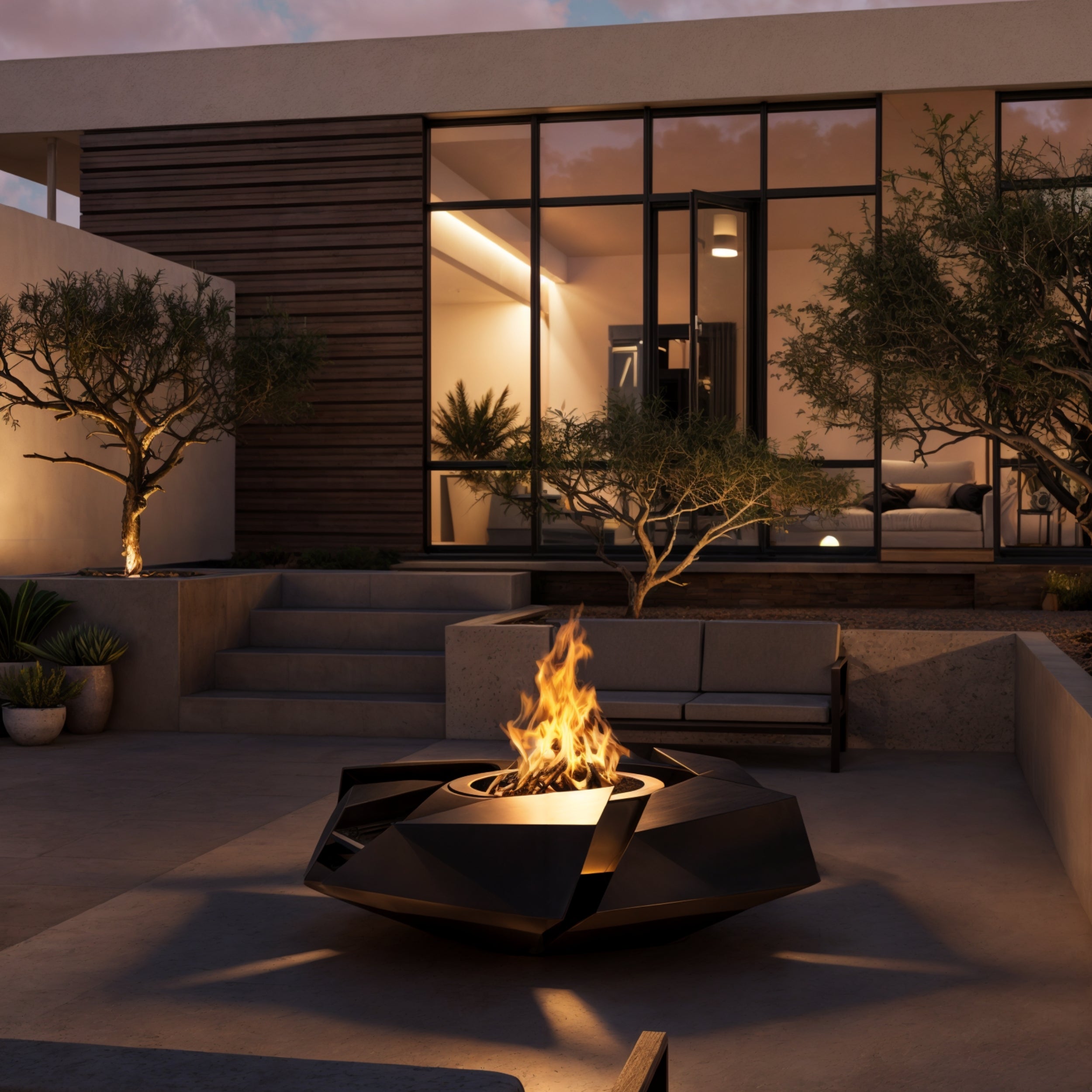 GlammFire Stravaganza Outdoor Fire Pit – Wood, Gas or Bioethanol