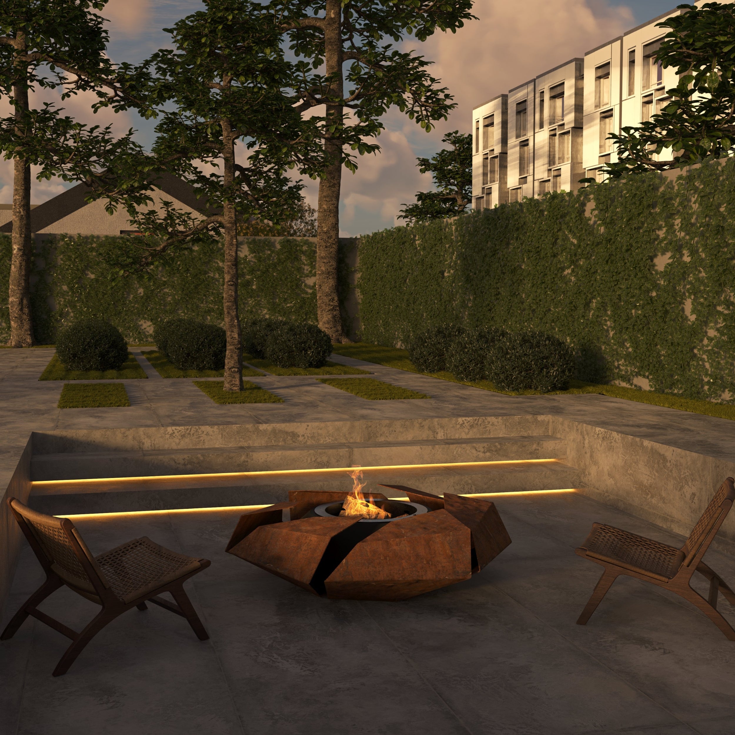 GlammFire Stravaganza Outdoor Fire Pit – Wood, Gas or Bioethanol