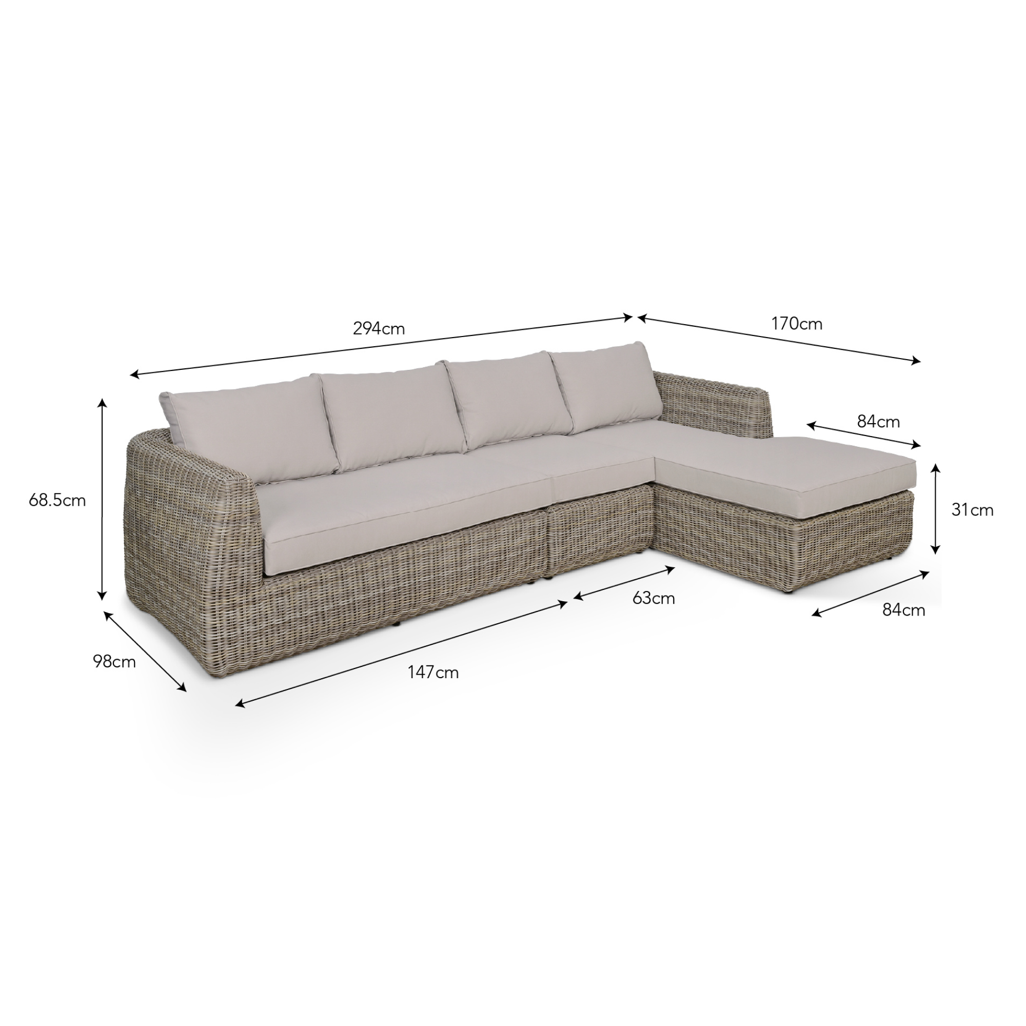 Skala Corner Outdoor Sofa Set – PE Rattan