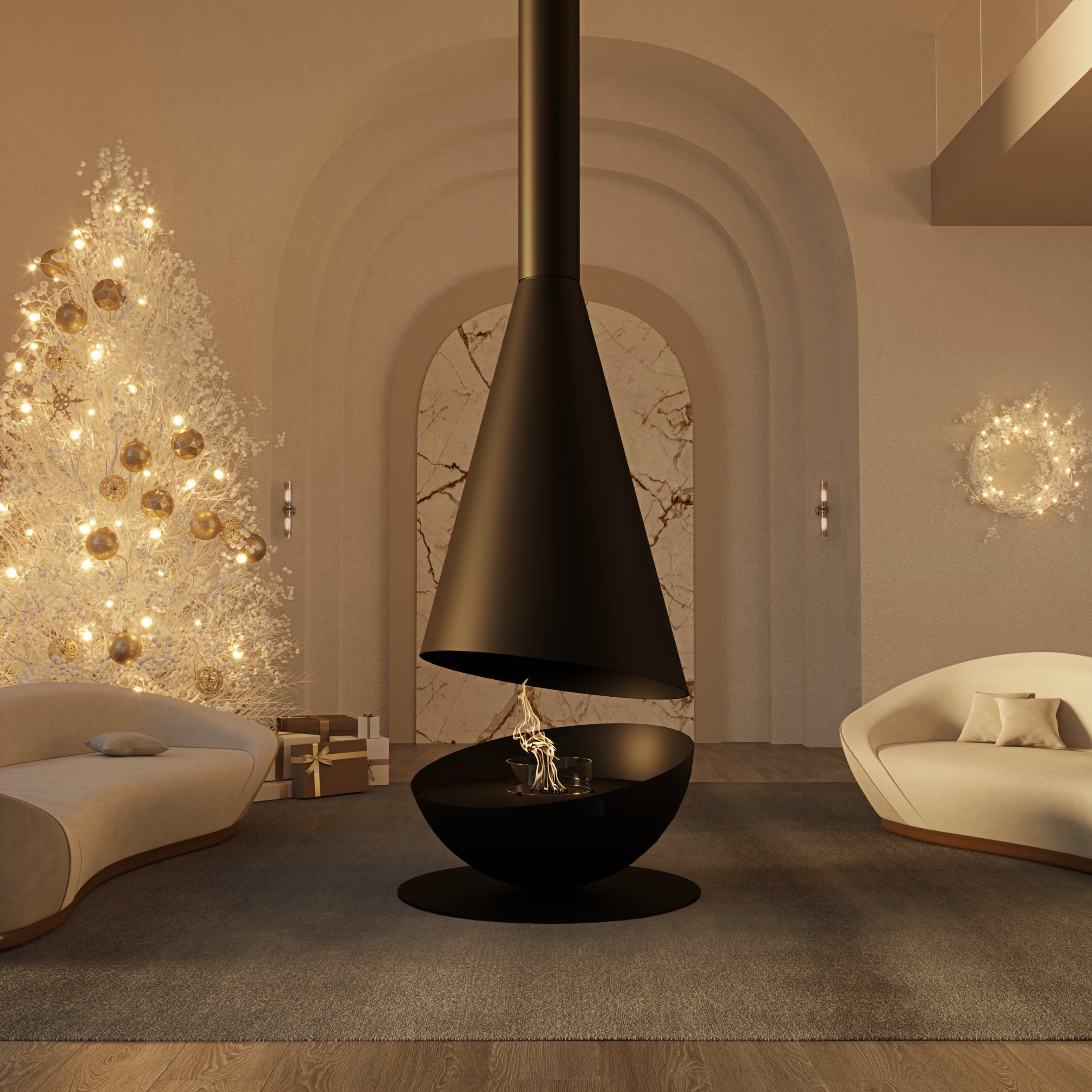GlammFire Thales Bioethanol Suspended Fireplace