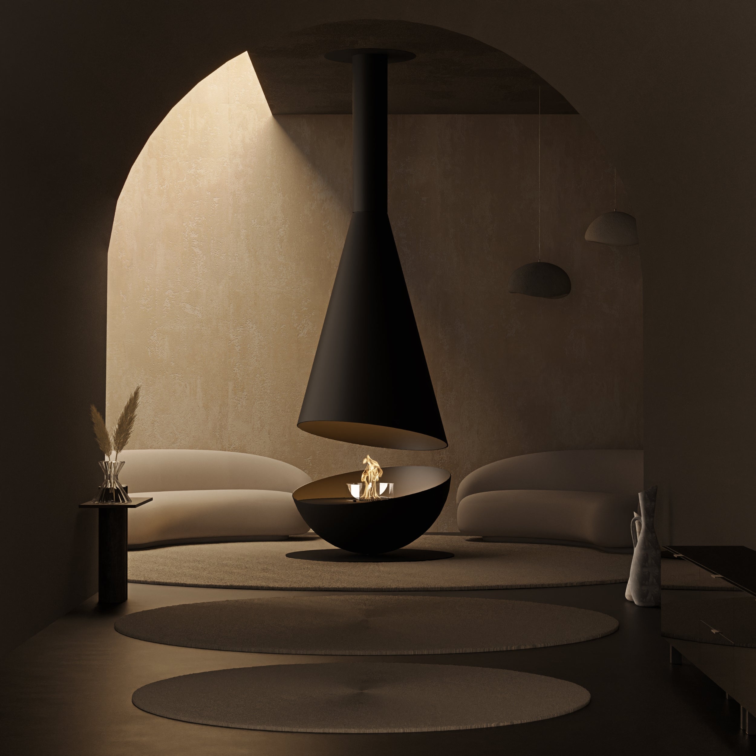 GlammFire Thales Bioethanol Suspended Fireplace