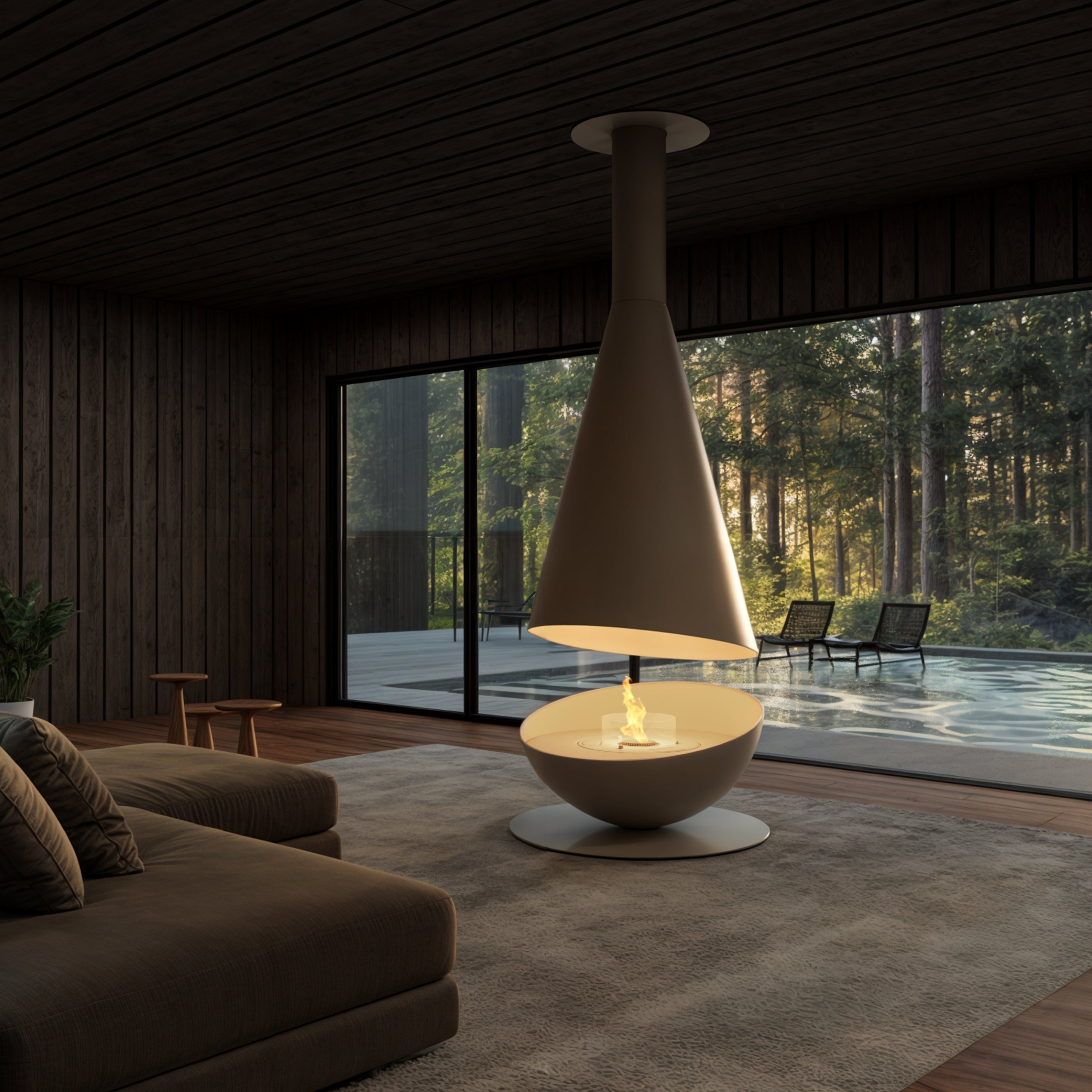 GlammFire Thales Bioethanol Suspended Fireplace