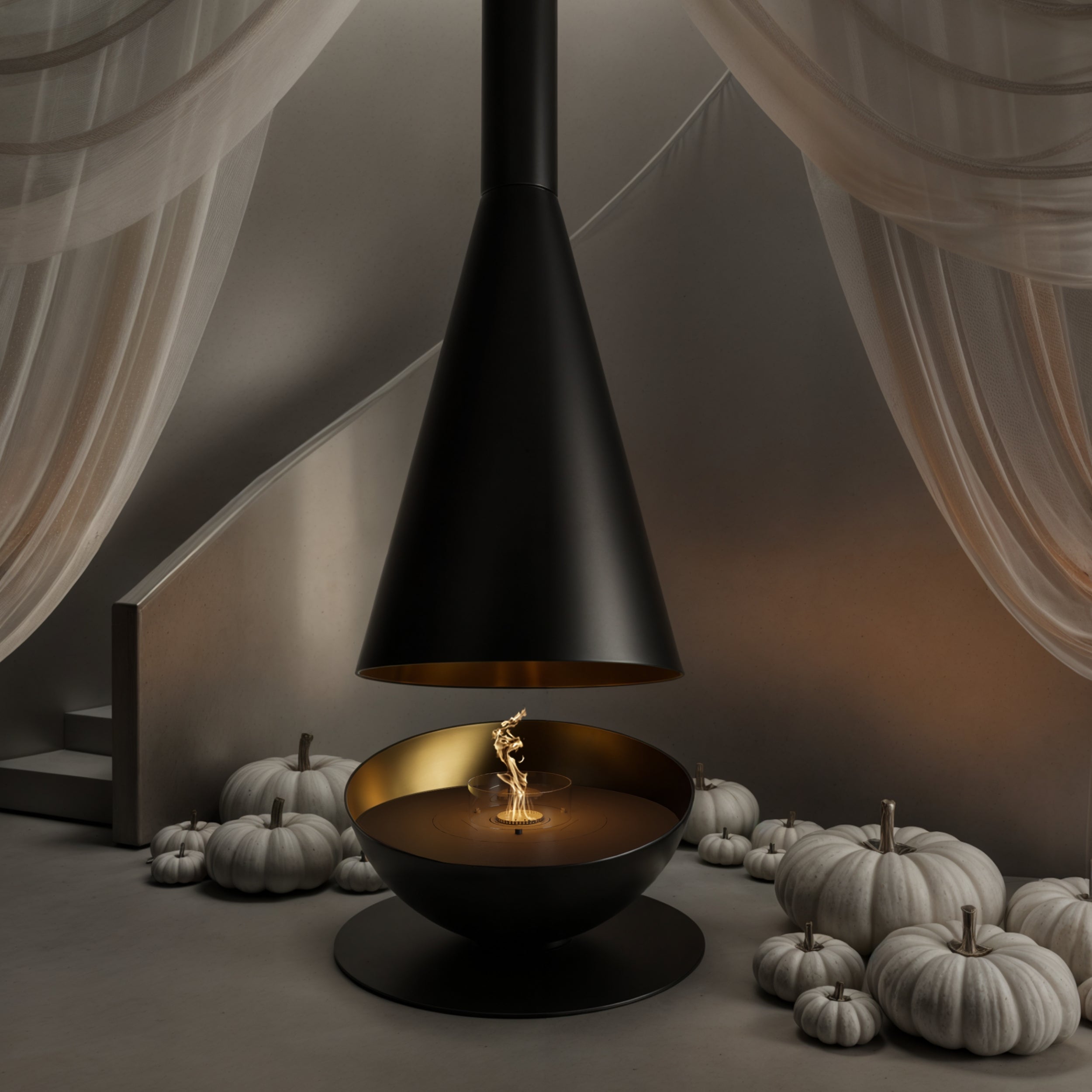GlammFire Thales Bioethanol Suspended Fireplace